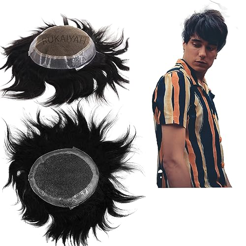Rukaiyah Australian Human Hair Patch for Men - 11x9 Invisible Ultra Thin Wig with No Shine Tape | Realistic Looking Hair Replacement System for Baldness & Thinning Hair | Perfect for Daily Wear, Work & Social Events
