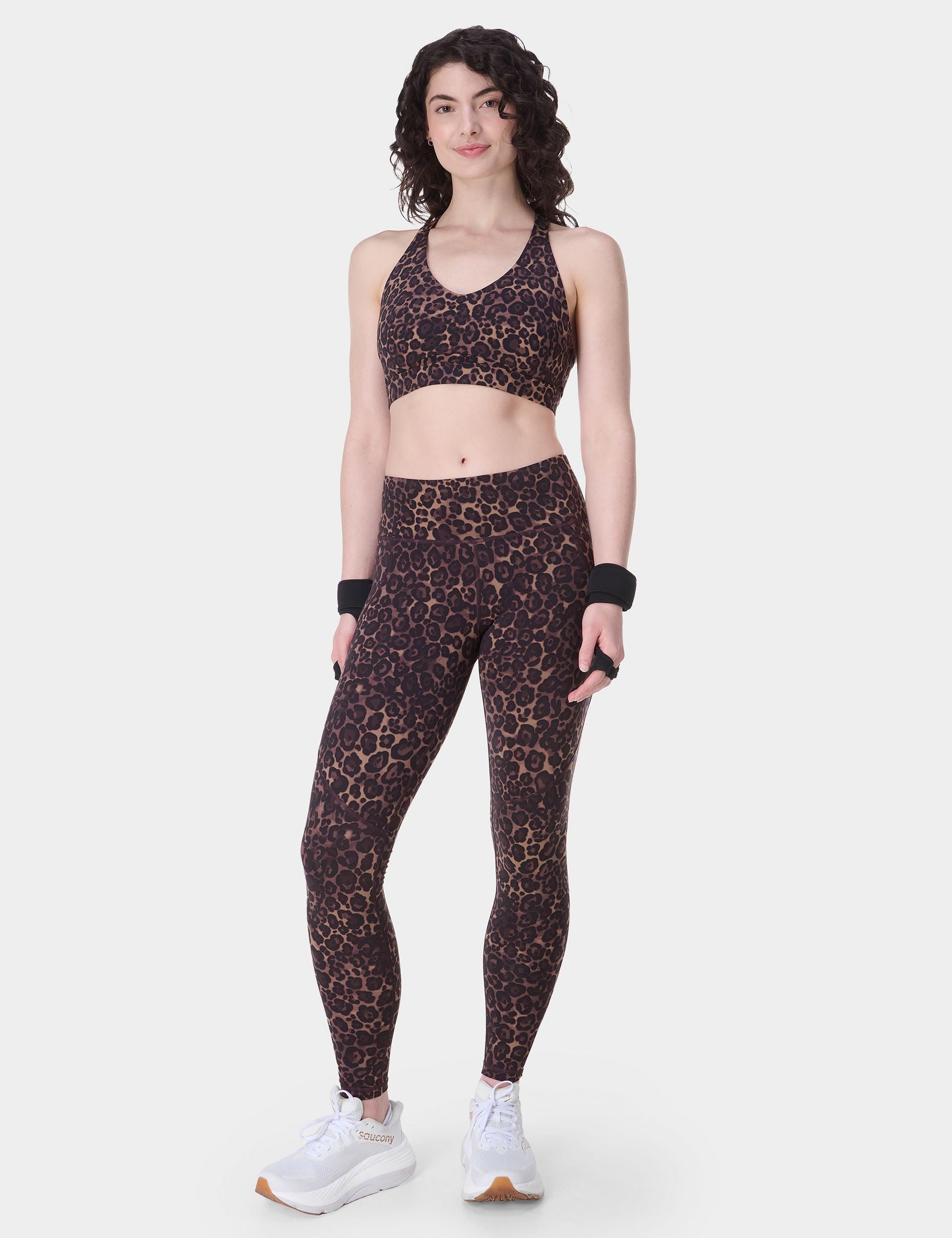 Power Pulse Bra - Brown Wild Leopard Print Sports Bra for Women | High Support Workout & Yoga Activewear | Gym, Running & Fitness Essentials