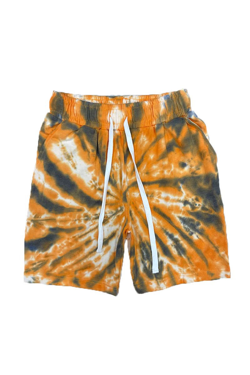 WEIV GEAR Men's Tie Dye Casual Shorts with Drawstring Elastic Waist - Breathable Workout Active Beach Pants with Pockets for Gym, Running, Travel & Summer Outdoor Activities