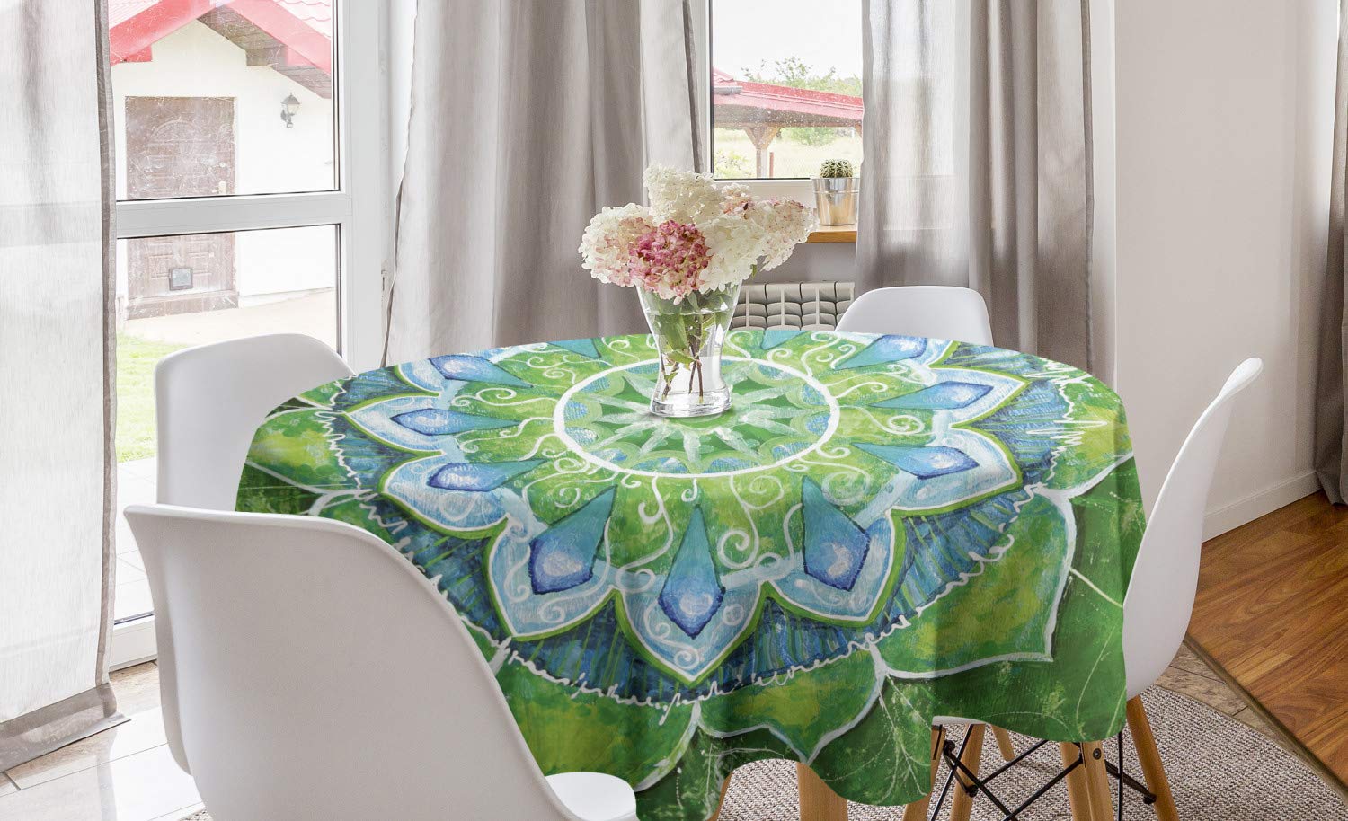 Ambesonne Mandala Round Tablecloth 60