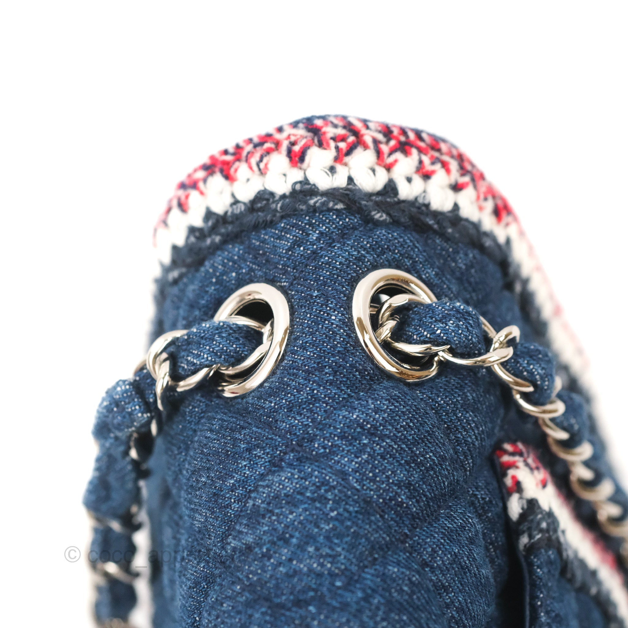 Chanel Classic Flap Bag Dark Blue Denim with Braided Silver Hardware 18A Collection - Luxury Designer Handbag for Women, Perfect for Evening Events & Special Occasions