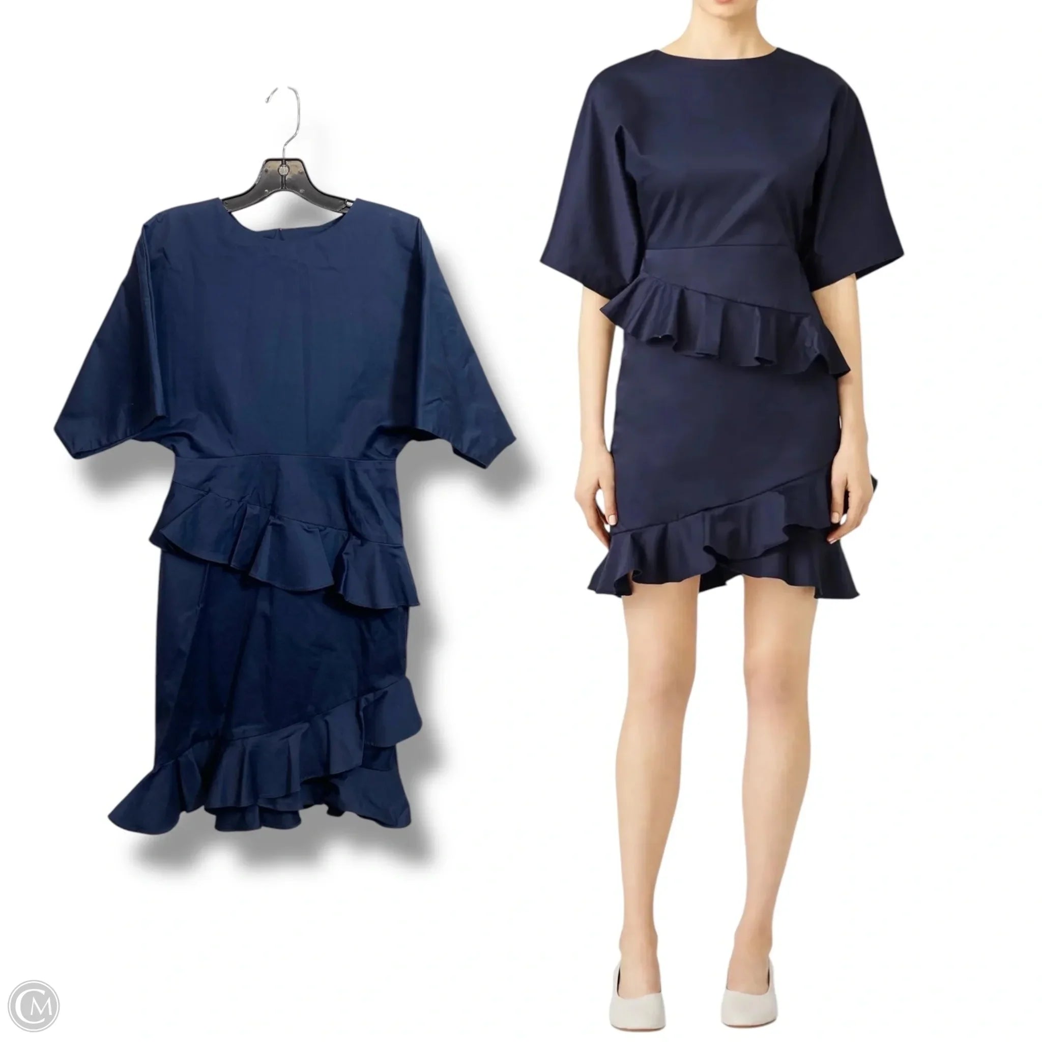 Fame and Partner Amelia Navy Short Party Dress Size 4 - Perfect for Cocktail Parties, Weddings & Evening Events