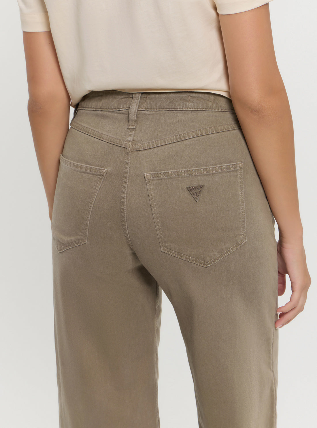 Beige Bellflower Wide Leg Pants for Women - High Waisted Flowy Palazzo Trousers - Comfortable Linen Blend Pants for Casual Wear, Office & Summer Outfits