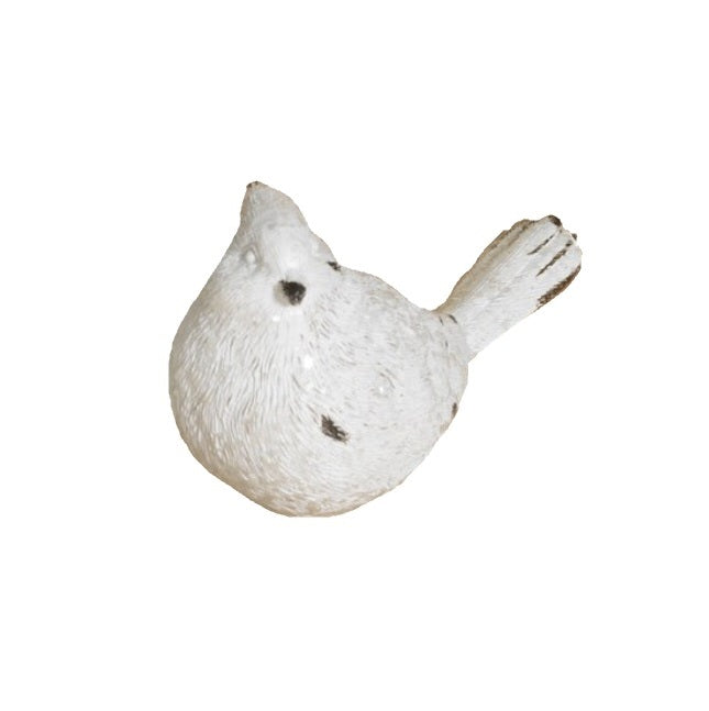 4.3 Inch White Resin Cardinal Bird Figurine - Handcrafted Home Decor for Christmas, Garden, and Office Desk | Perfect Gift for Bird Lovers