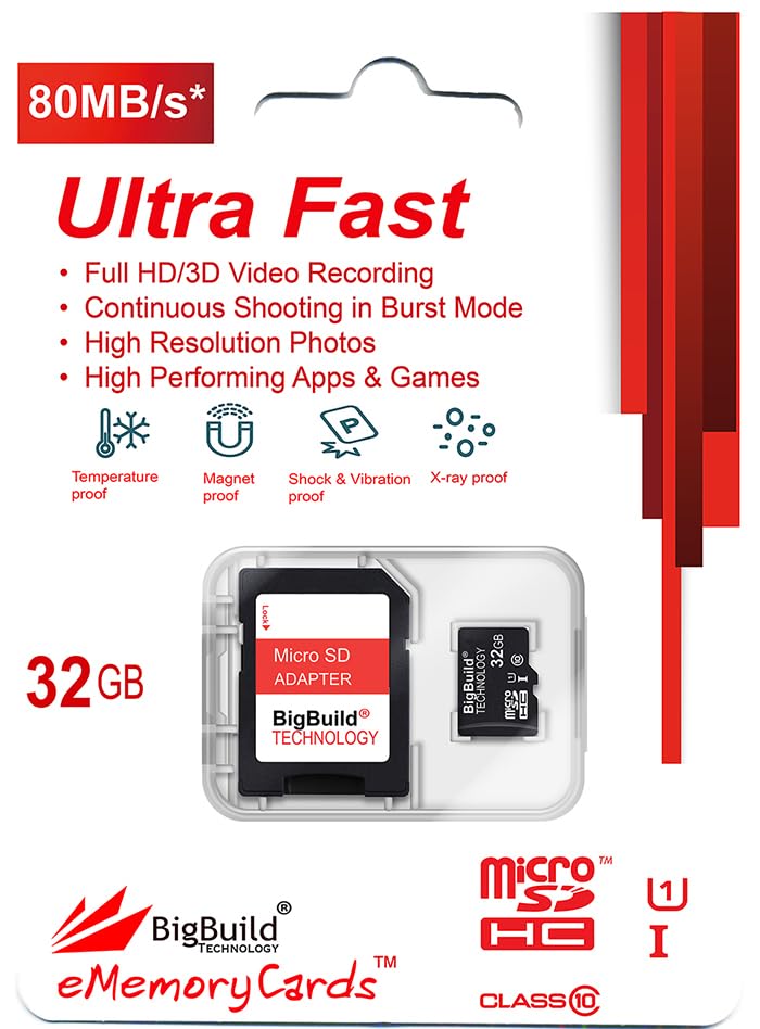 32GB Ultra Fast 80MB/s MicroSDHC Memory Card for Nokia C01/C1/C1 Plus/C2/C2 Tava/Tennen/C3/C5 Endi - Expand Storage for Photos, Videos & Apps on Smartphones & Tablets