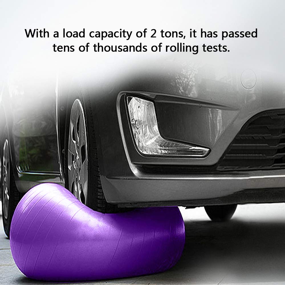 95CM Non-Slip Thickened Anti-Burst PVC Yoga Ball - Purple Multicolor Exercise Ball for Fitness, Balance Training, Weight Loss, Physical Therapy & Pregnancy Support | Perfect for Home Gym, Pilates & Postnatal Recovery