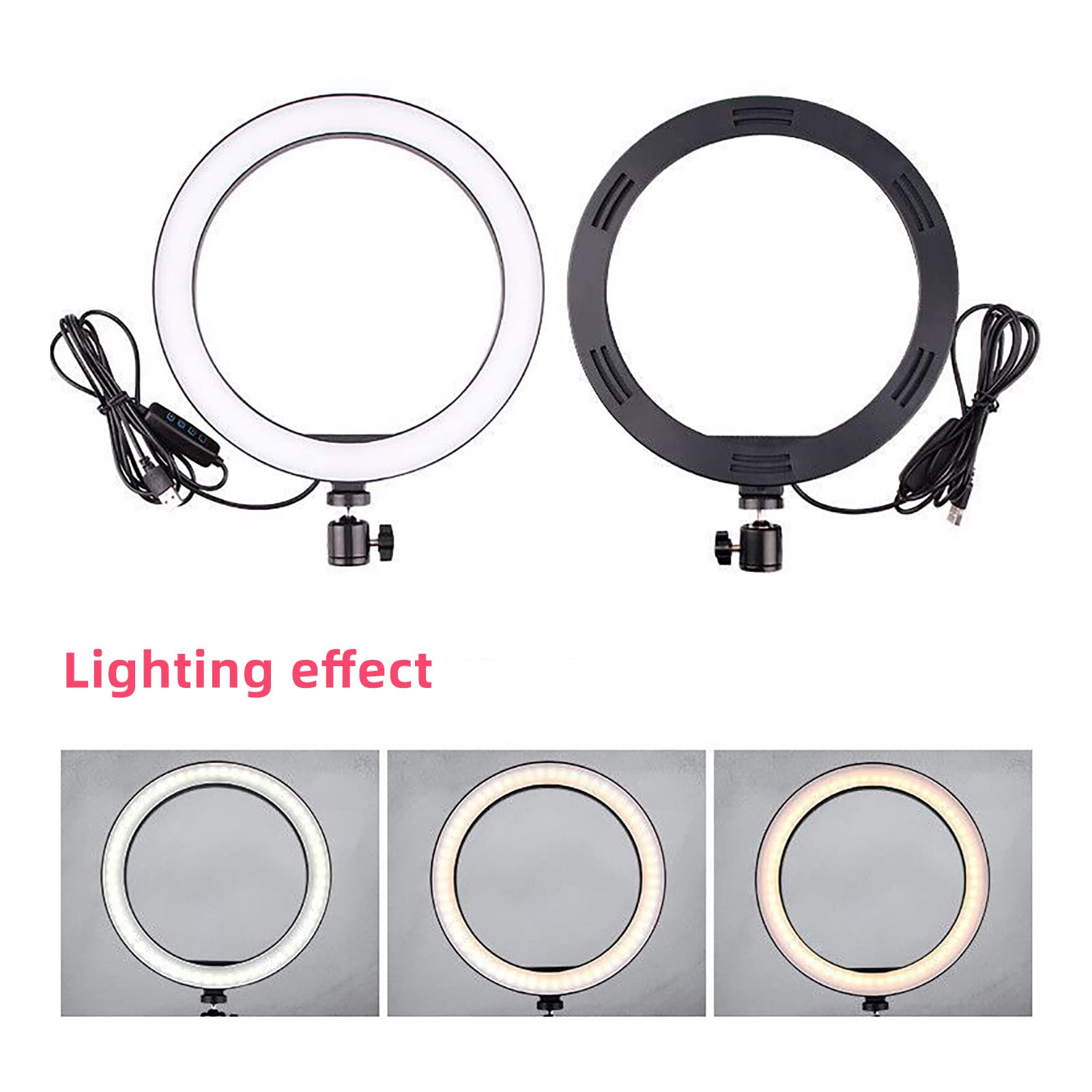 10 Inch Ring Light with Tripod Stand & Phone Holder - USB Powered Selfie Light for Photography, Video Recording, TikTok Live Streaming, Zoom Meetings - Perfect for Content Creators, Vloggers & Online Classes