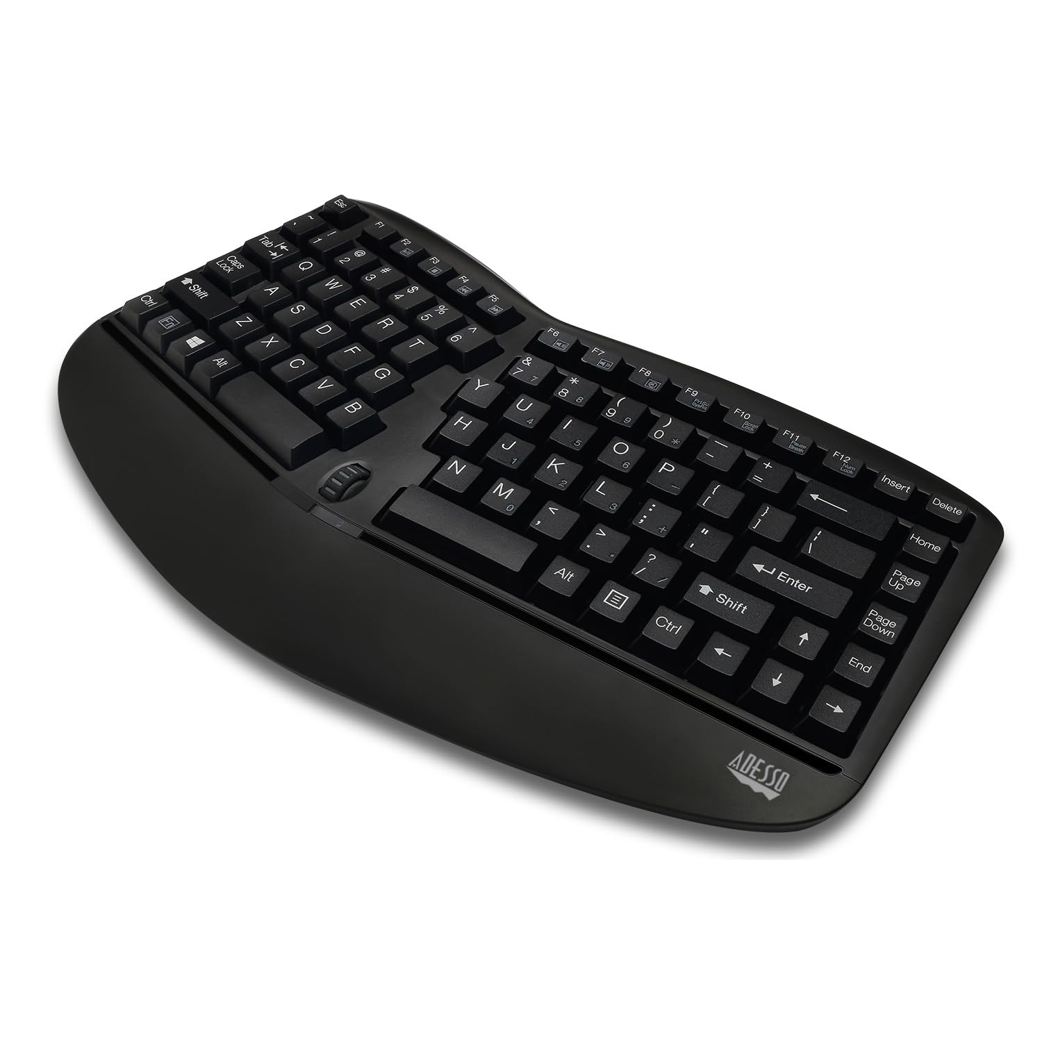 Adesso WKB-1150CB Wireless Keyboard and Mouse Combo - Ergonomic Curved Design, 2.4GHz USB Receiver, Plug & Play for PC/Mac - Perfect for Office, Home & Gaming Use