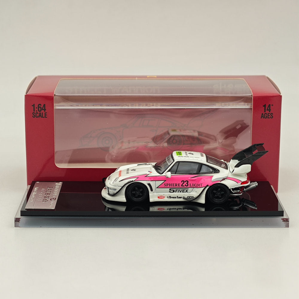 1/64 Scale RWB Porsche 993 Rauh-Welt Modified Pink #23 Tall Wing Diecast Model Car - Limited Edition Collectible for Display & Racing Enthusiasts