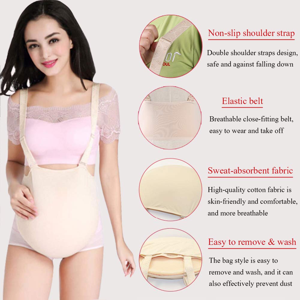 Realistic Fake Pregnant Belly - Soft Silicone Baby Bump for Cosplay, Halloween Costume & Film Props - Perfect for Prank, Maternity Photography & Theater Performances