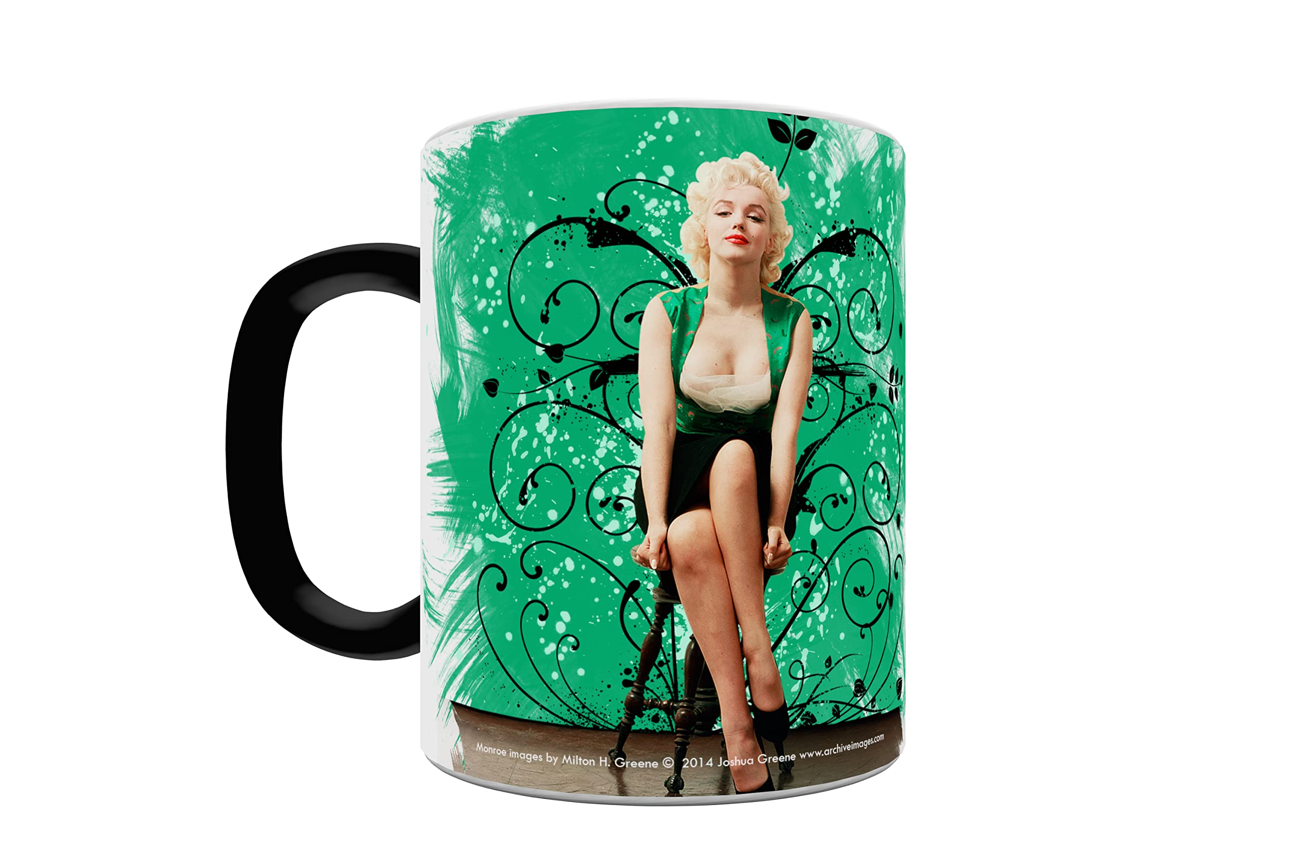 Black Marilyn Monroe Morphing Mug - Heat Activated Ceramic Coffee Cup for Gifts & Collectibles - Perfect for Office, Home, or Pop Culture Fans
