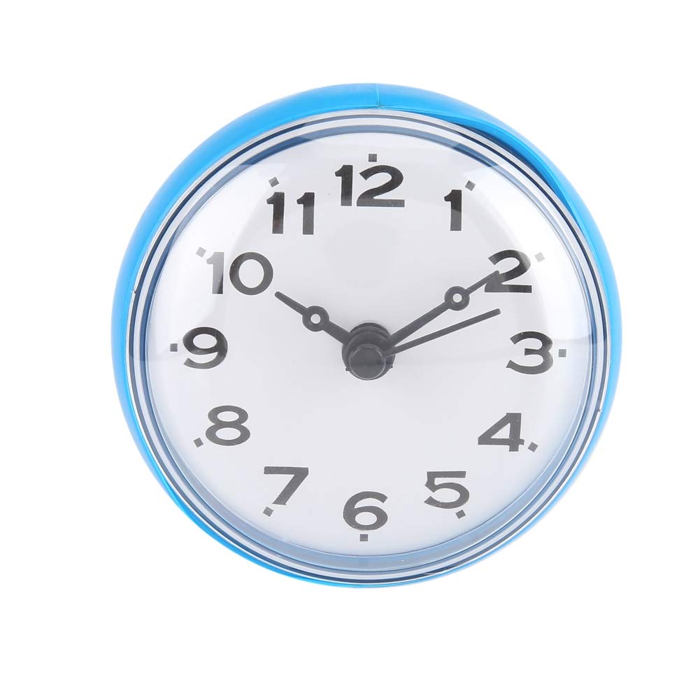 Waterproof Shower Clock with Suction Cup - Blue Bathroom & Kitchen Decor