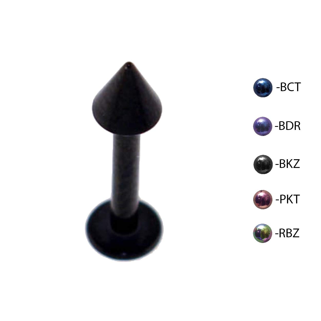 Lex & Lu Titanium Labret Tragus Lip Ring Monroe Piercing with Cone - 16G & 14G Body Jewelry for Cartilage, Lip, and Facial Piercings - Hypoallergenic & Lightweight for Everyday Wear