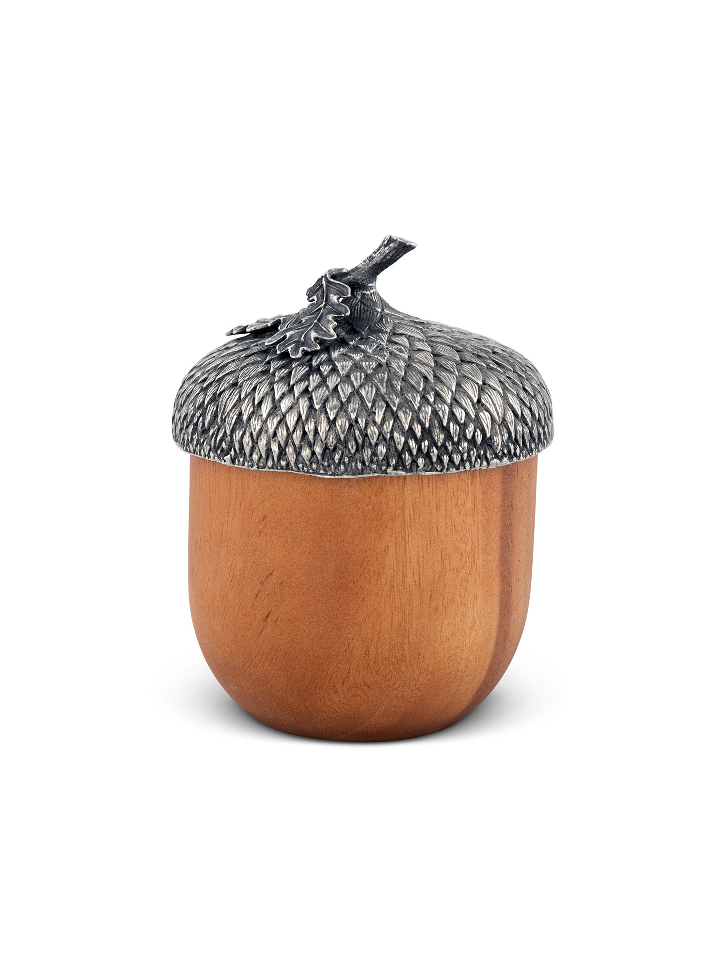 Handmade Pewter Top Wooden Acorn Box - Vintage Jewelry Storage & Gift Box for Home Decor, Wedding Favors, and Keepsake Organizer