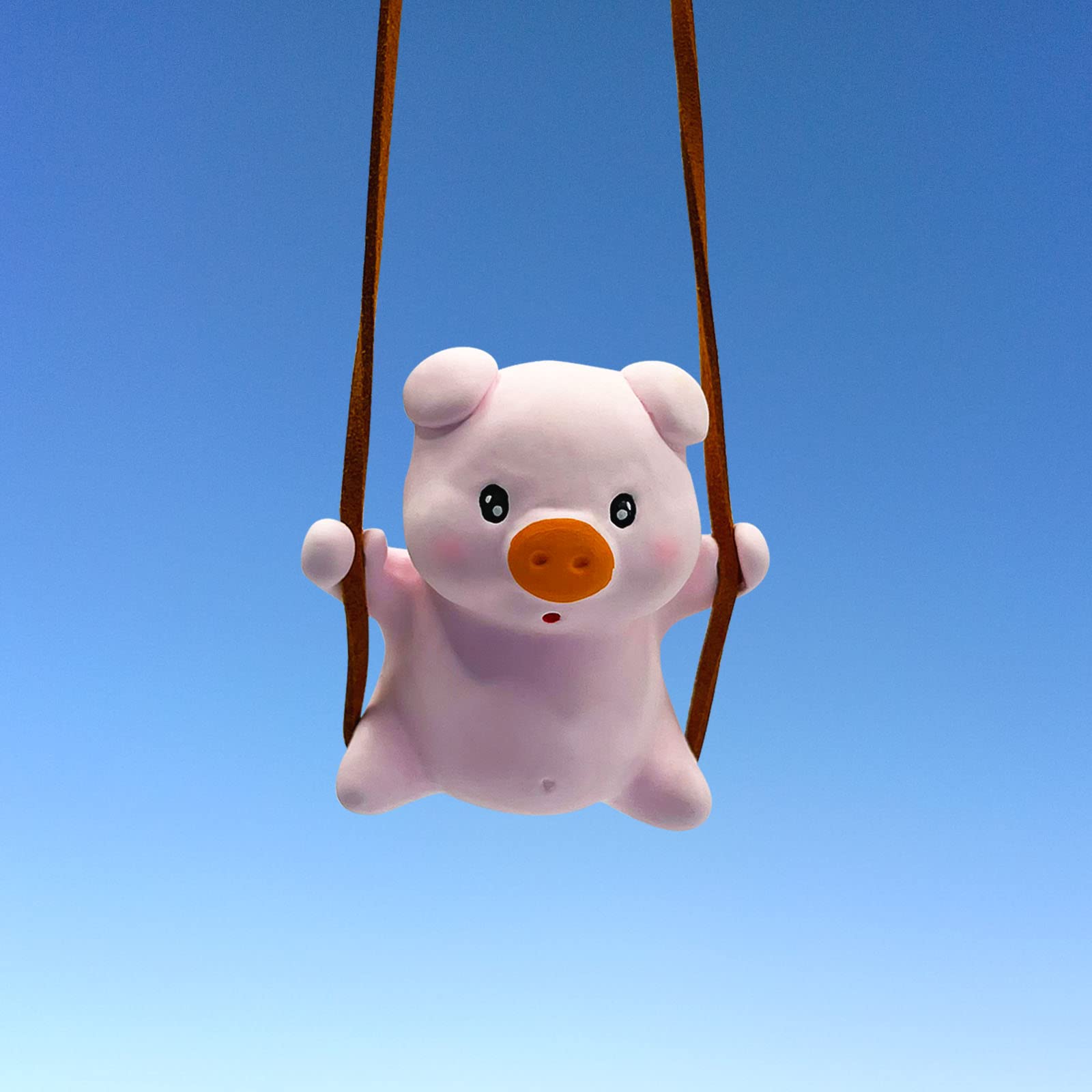 Funny Swing Piggy Car Hanging Ornament - Cute Rear View Mirror Decor for Women & Men | Car Interior Accessories for Gifts & Road Trips