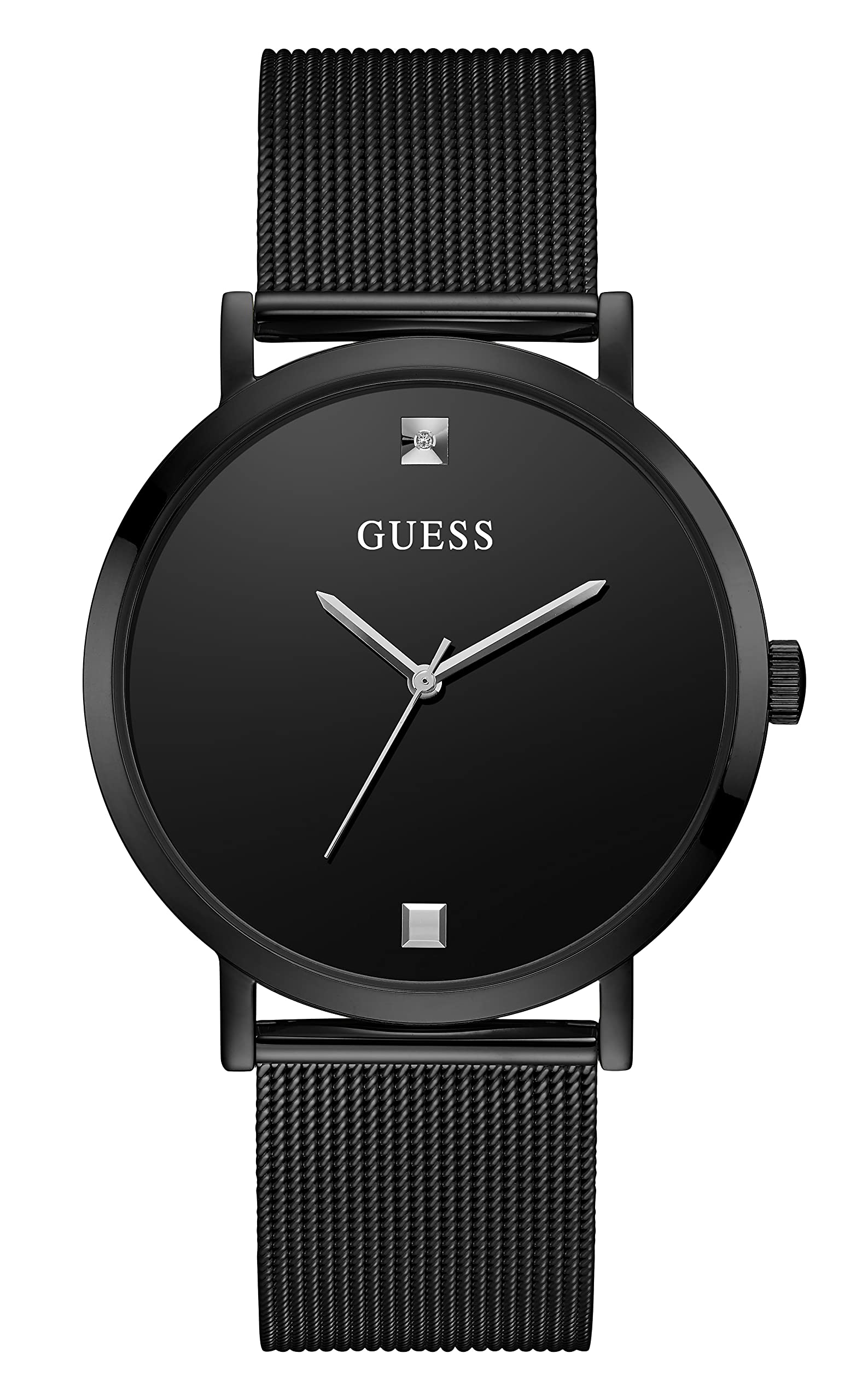 GUESS 44MM Diamond Dial Watch for Men - Luxury Stainless Steel Analog Wristwatch, Water Resistant & Elegant Design - Perfect for Business, Formal Events & Gifts