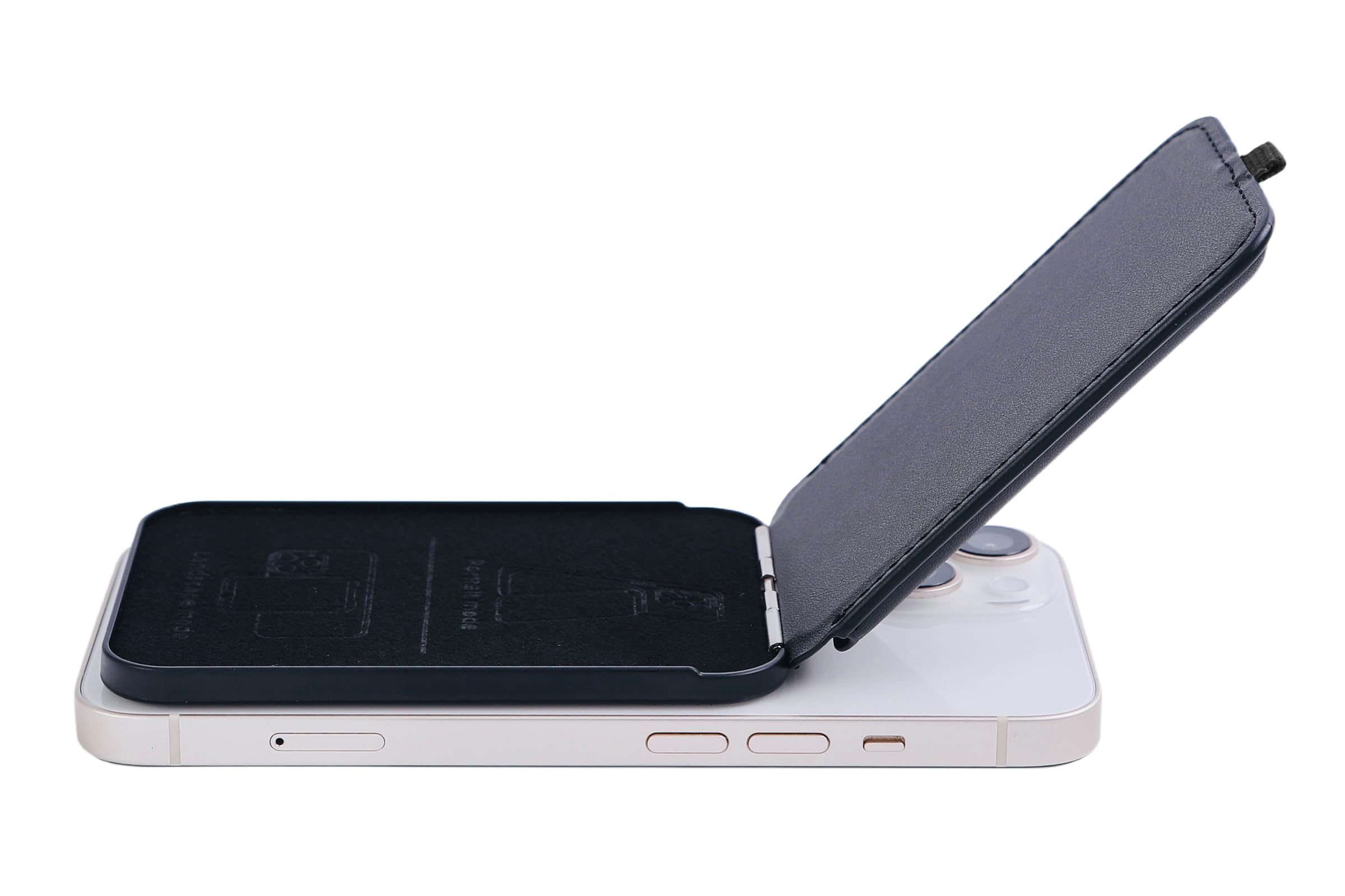Magnetic Wallet for iPhone 15 14 13 Pro Max Plus - Slim Vegan Leather MagSafe Compatible Wallet with Adjustable Stand & RFID Blocking (Holds 3 Cards) - Perfect for Daily Use, Travel & Hands-Free Viewing - Black