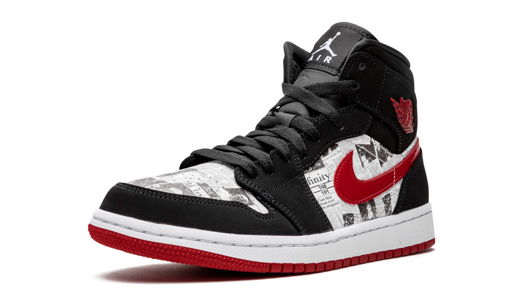 Nike Air Jordan 1 Mid SE Sneakers - Black/Gym Red/White - Men's Size 9.5 | Basketball Shoes & Streetwear Fashion for Casual Wear & Sports Performance