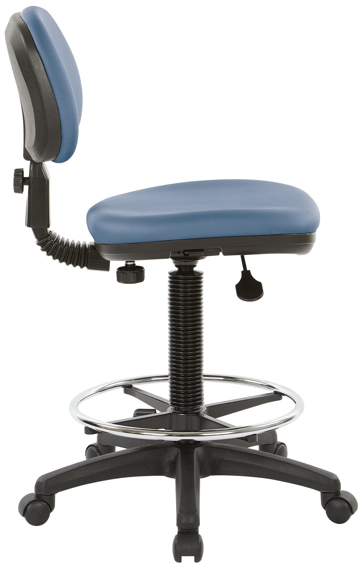 Smart Fabric Upholstered Work Bench Stool with Metal Legs [DC517] - Perfect for Office, Kitchen, Entryway & Home Decor