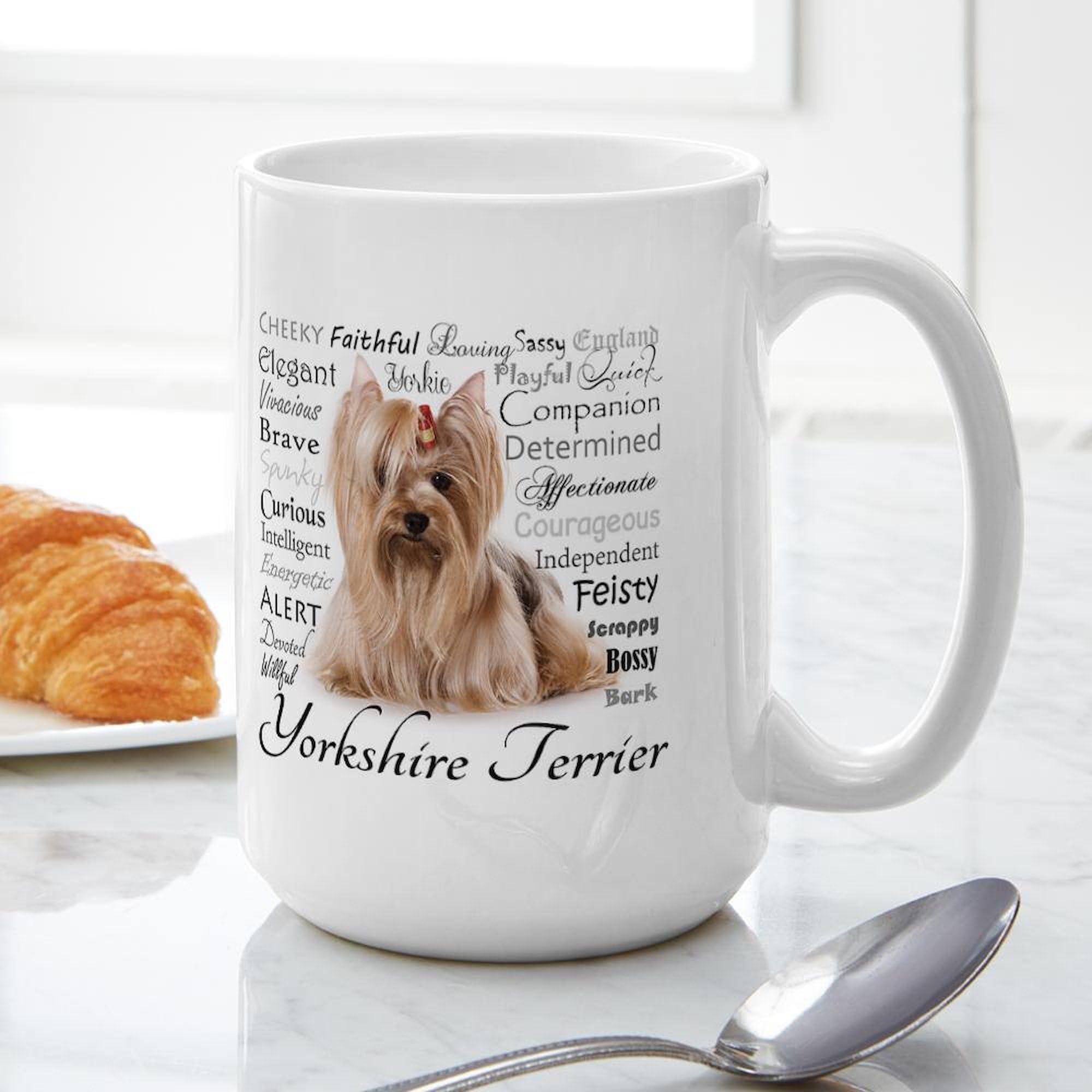 Yorkie Traits 15 oz (444 ml) Ceramic Coffee Mug - Perfect for Dog Lovers, Tea & Coffee Drinkers - Ideal for Home, Office, or Gift Giving