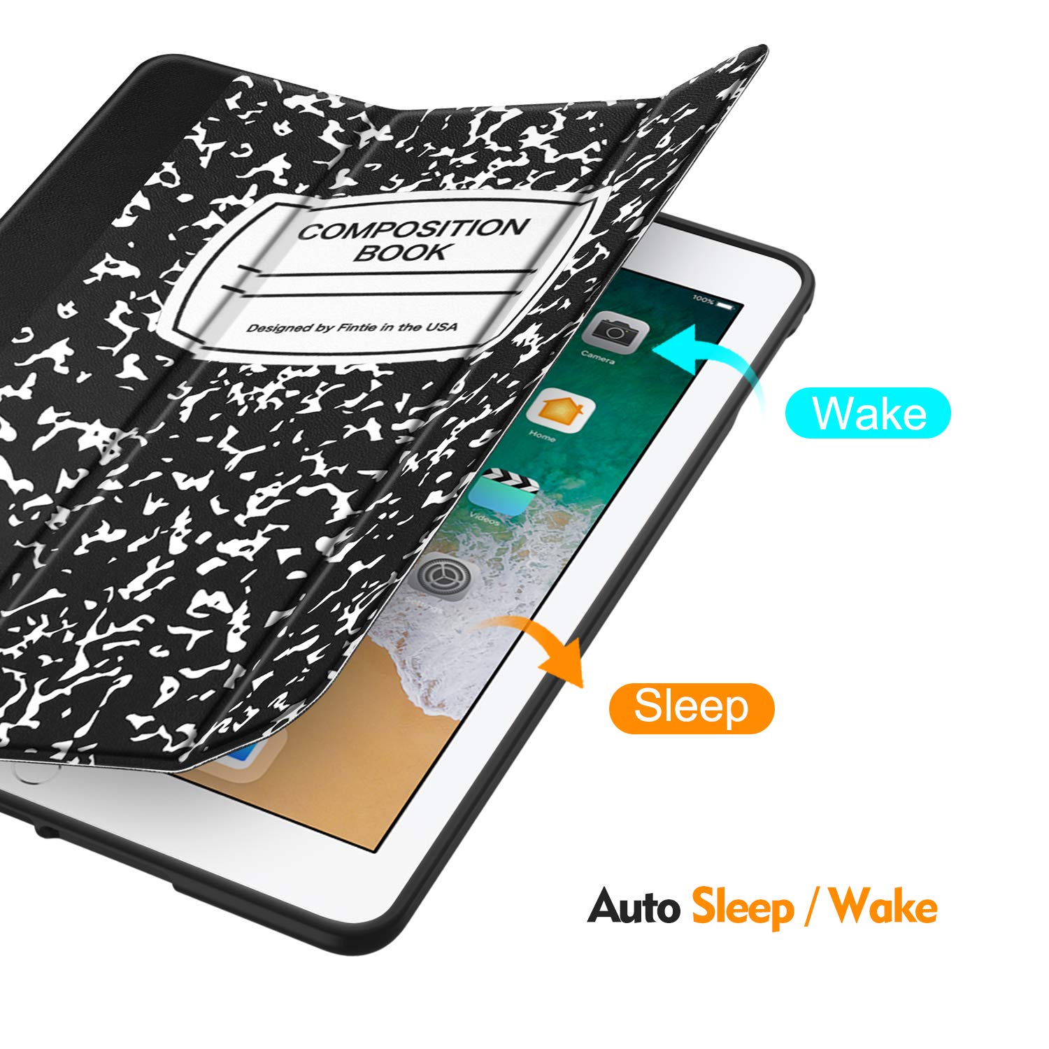 Fintie SlimShell Case for iPad 6th/5th Generation (2018/2017) & iPad Air 2/Air 1 (9.7 Inch) - Lightweight Protective Cover with Auto Wake/Sleep & Built-in Apple Pencil Holder - Perfect for School, Office, and Travel Use