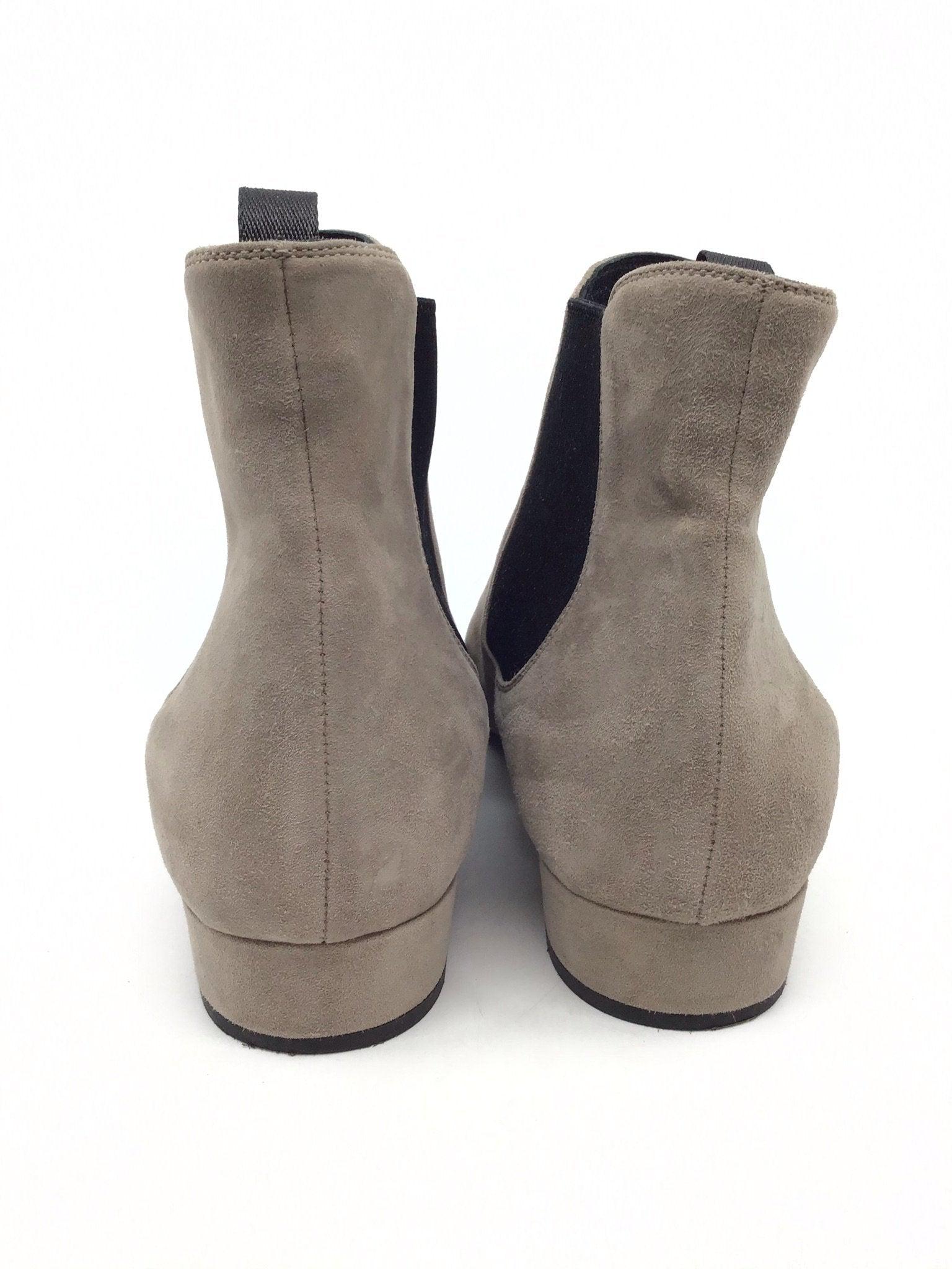 Prada Suede Round Toe Chelsea Ankle Boots Women Size 11 | Luxury Italian Designer Booties for Fall Winter Fashion | Perfect for Office, Date Night & Special Occasions