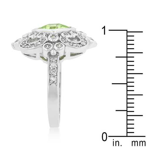 Exquisite Peridot Crest Ring for Women - Vintage Green Gemstone Jewelry - Perfect for Weddings, Parties & Special Occasions