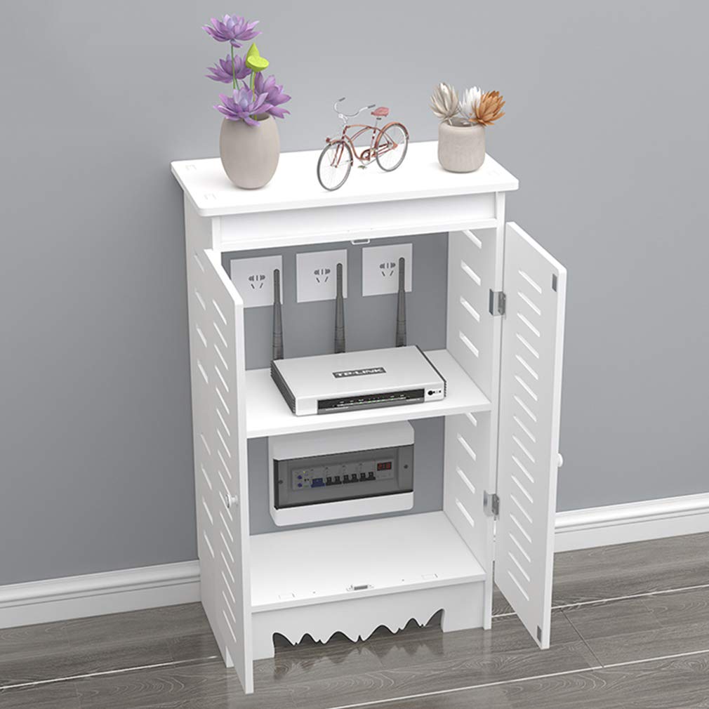 ALUS Multimedia Storage Cabinet - Vertical Router Hub Box, Decorative Floor Heating Shelter, Meter Box Organizer for Home & Office | Perfect for Living Room, Bedroom, and Workspace Organization