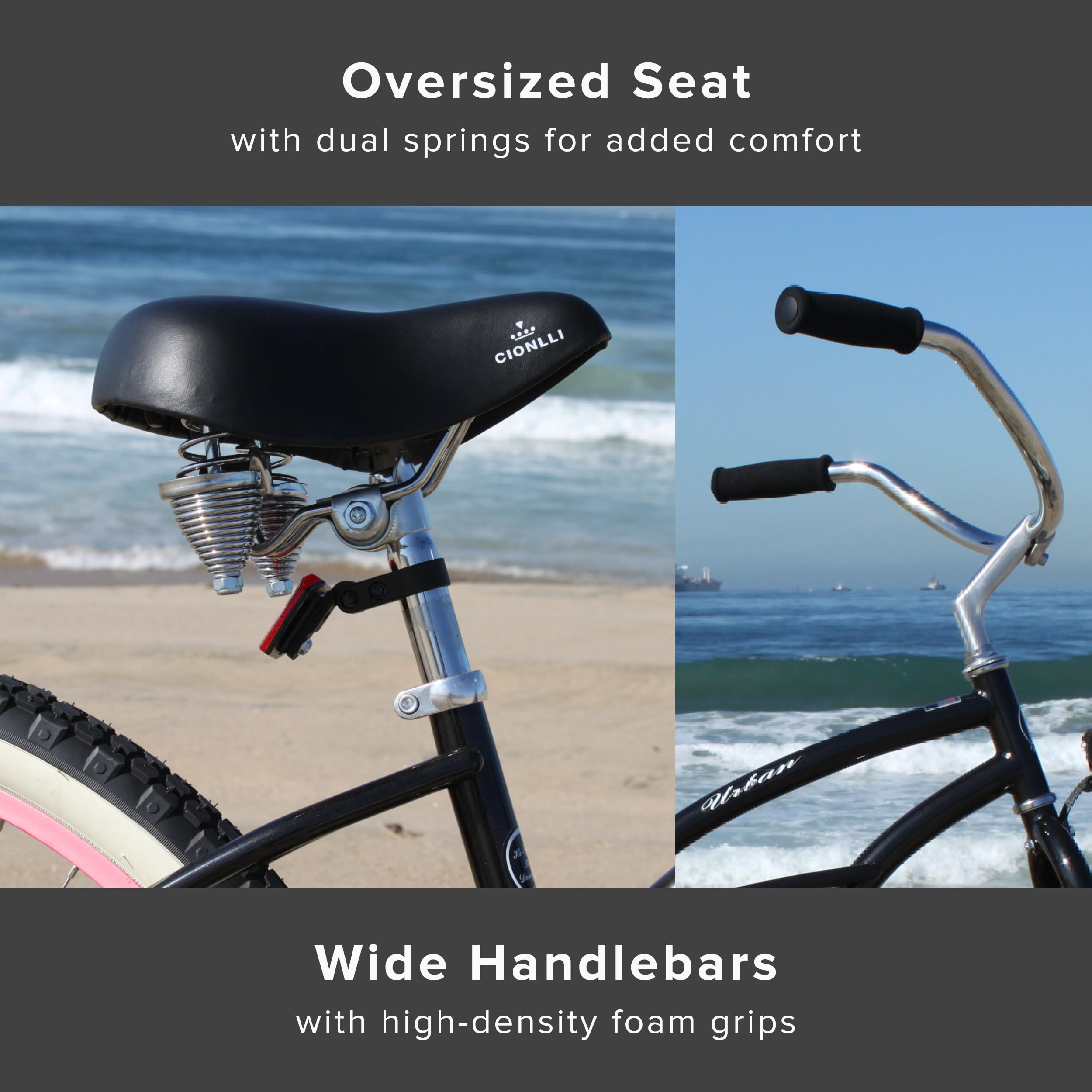 Firmstrong Urban Lady Beach Cruiser Bicycle - Comfortable Women's Bike for Leisure Riding, Commuting & Beach Cruising | Perfect for City Streets, Boardwalks & Coastal Paths