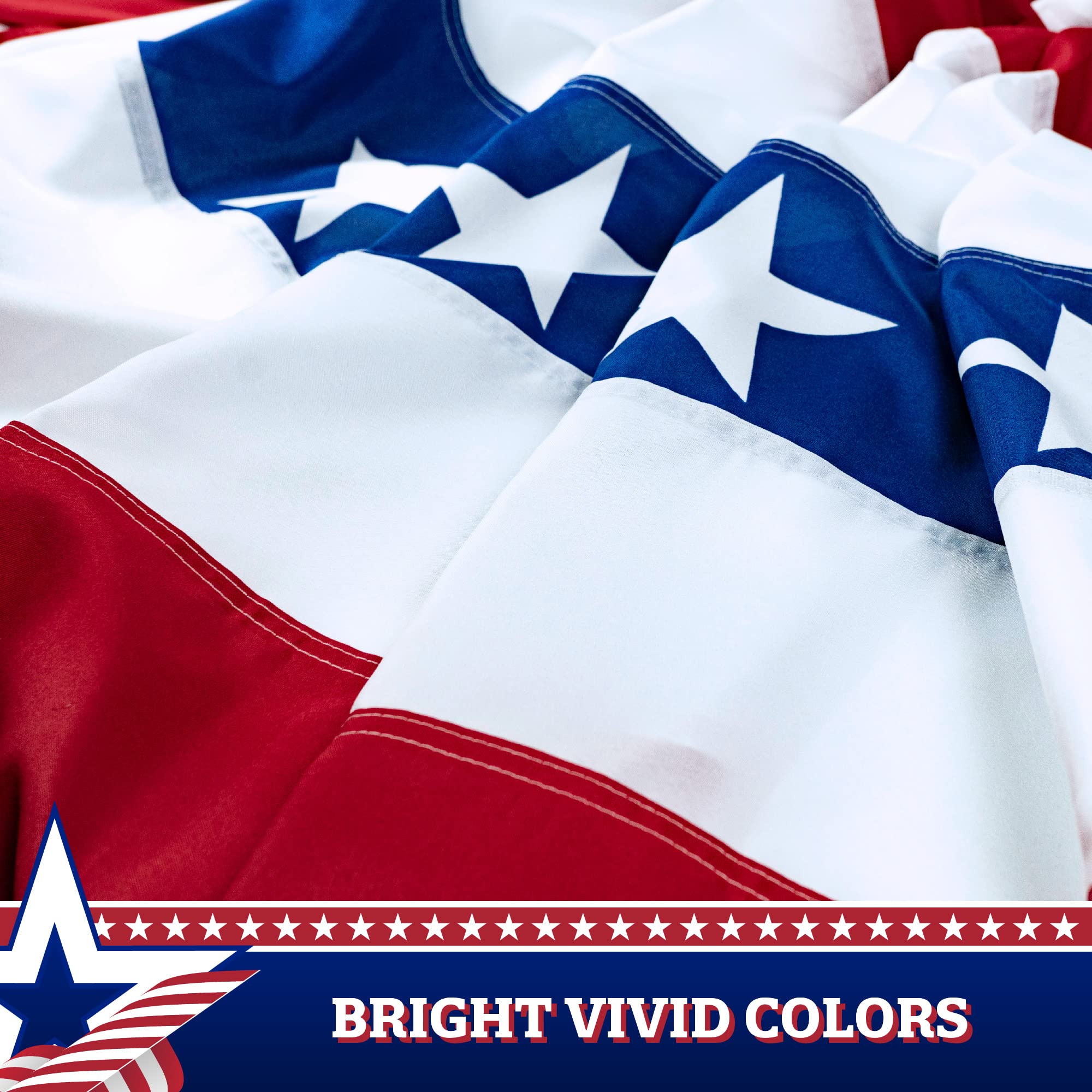 G128 – 10 Pack: 1.5x3 Feet American USA Pleated Fan Flags - Patriotic Stars & Stripes Bunting Decorations with Canvas Header & Brass Grommets (150D Printed) - Perfect for 4th of July, Memorial Day, Labor Day & Patriotic Party Decorations