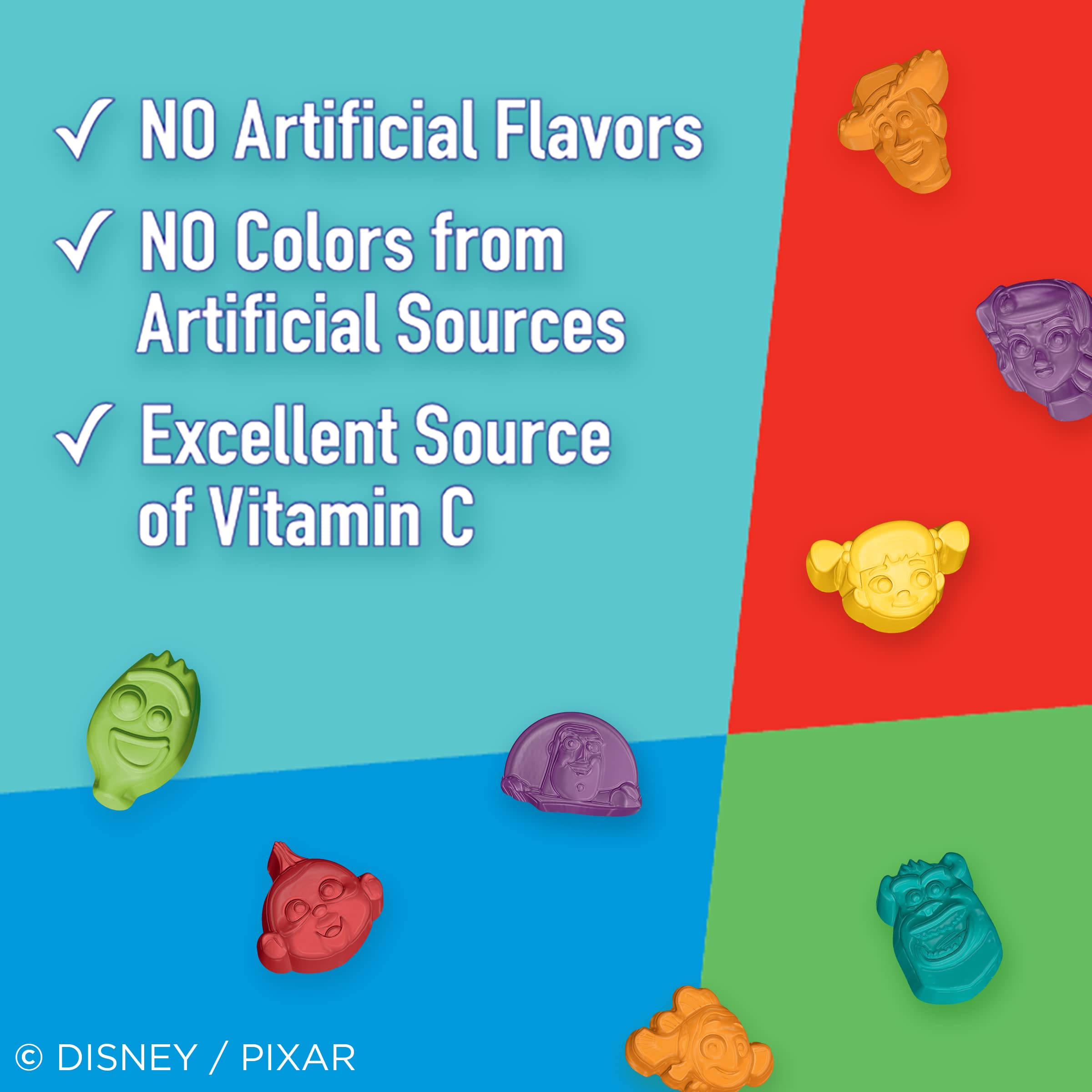 Disney Pixar Fruit Flavored Gummy Snacks - 10 Count Pouches | Kids Lunch Box Treats, Party Favors & Movie Night Snacks
