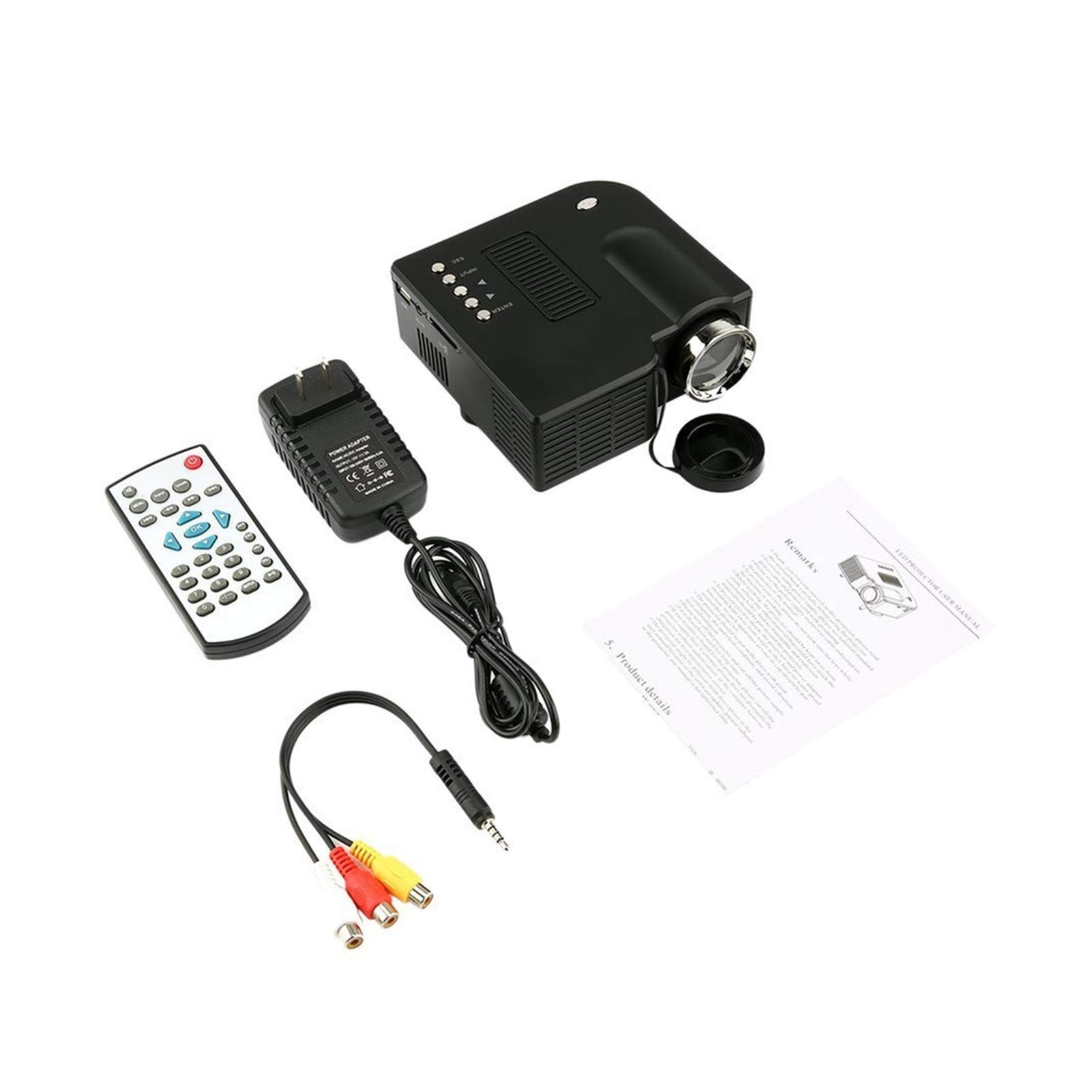 MMD Mini Projector HD 1080P Portable Home Theater - Wired LED Projector with LCD Display for Movies, Gaming & Business Presentations (Black) | Perfect for Bedroom Entertainment, Outdoor Movie Nights & Office Meetings