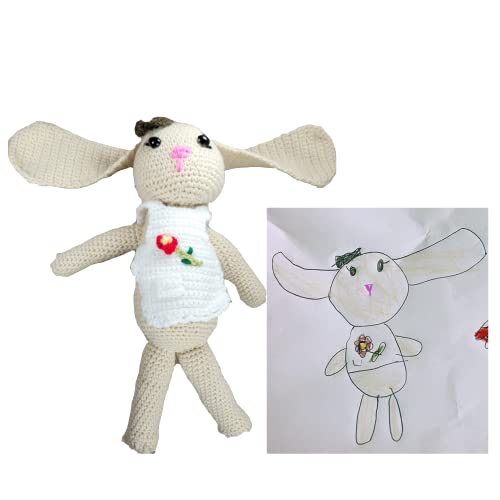 Custom Handmade Crochet Stuffed Animal Plush Toy from Child's Drawing - Personalized Amigurumi Gift (16-20 inches) - Perfect for Birthdays, Baby Showers & Keepsakes