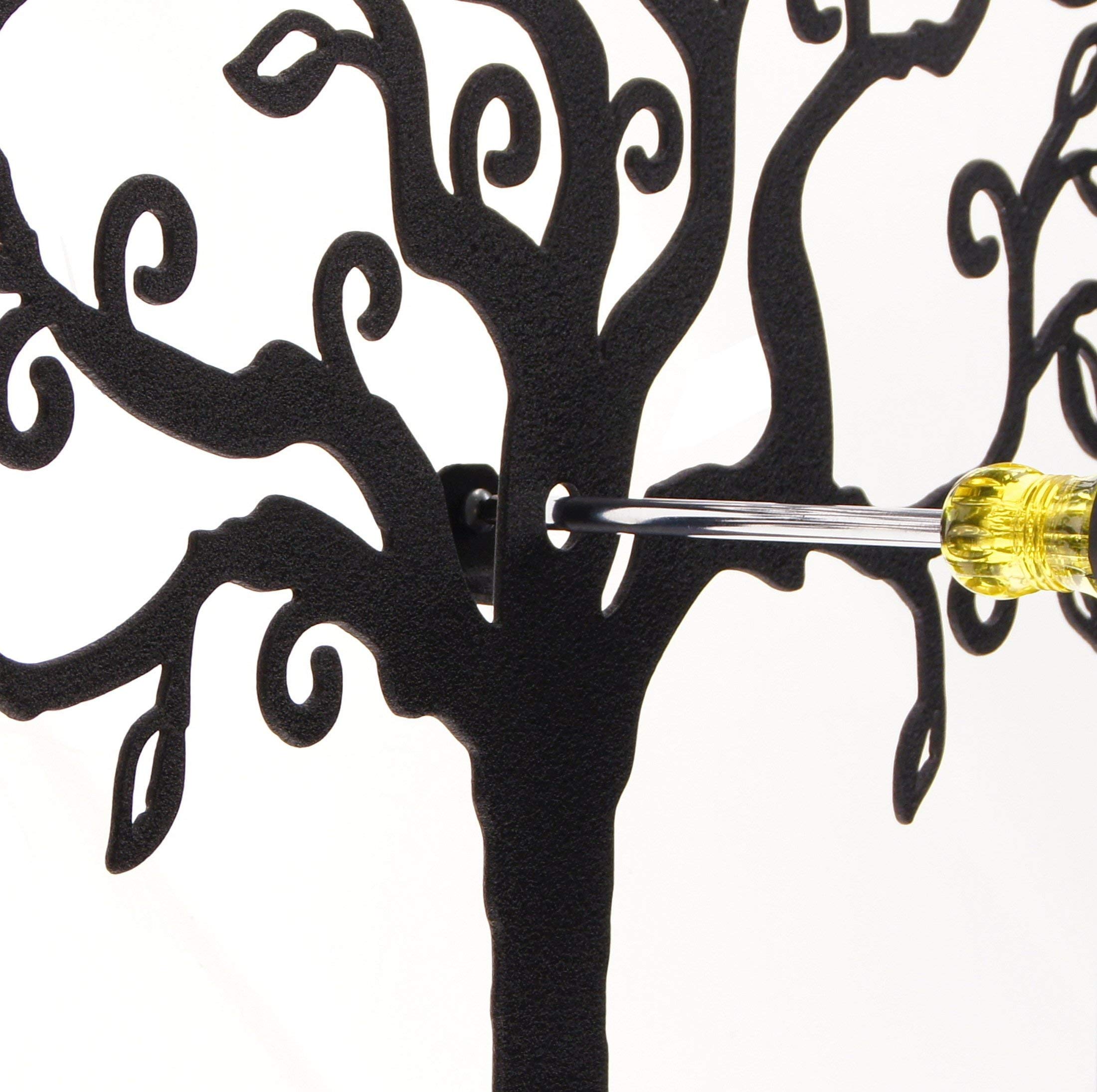 Angelynn's White Wall Mounted Jewelry Organizer - Tree of Life Earring Holder & Necklace Hanger with Leaf Design | Perfect for Bedroom, Bathroom & Closet Jewelry Storage