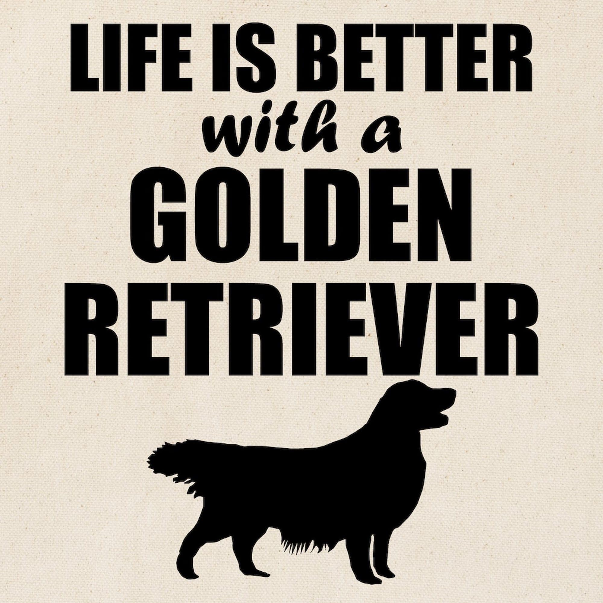 Life Is Better With A Golden Retriever - Natural Canvas Tote Bag | Reusable Eco-Friendly Shopping Bag for Groceries, Beach & Daily Use