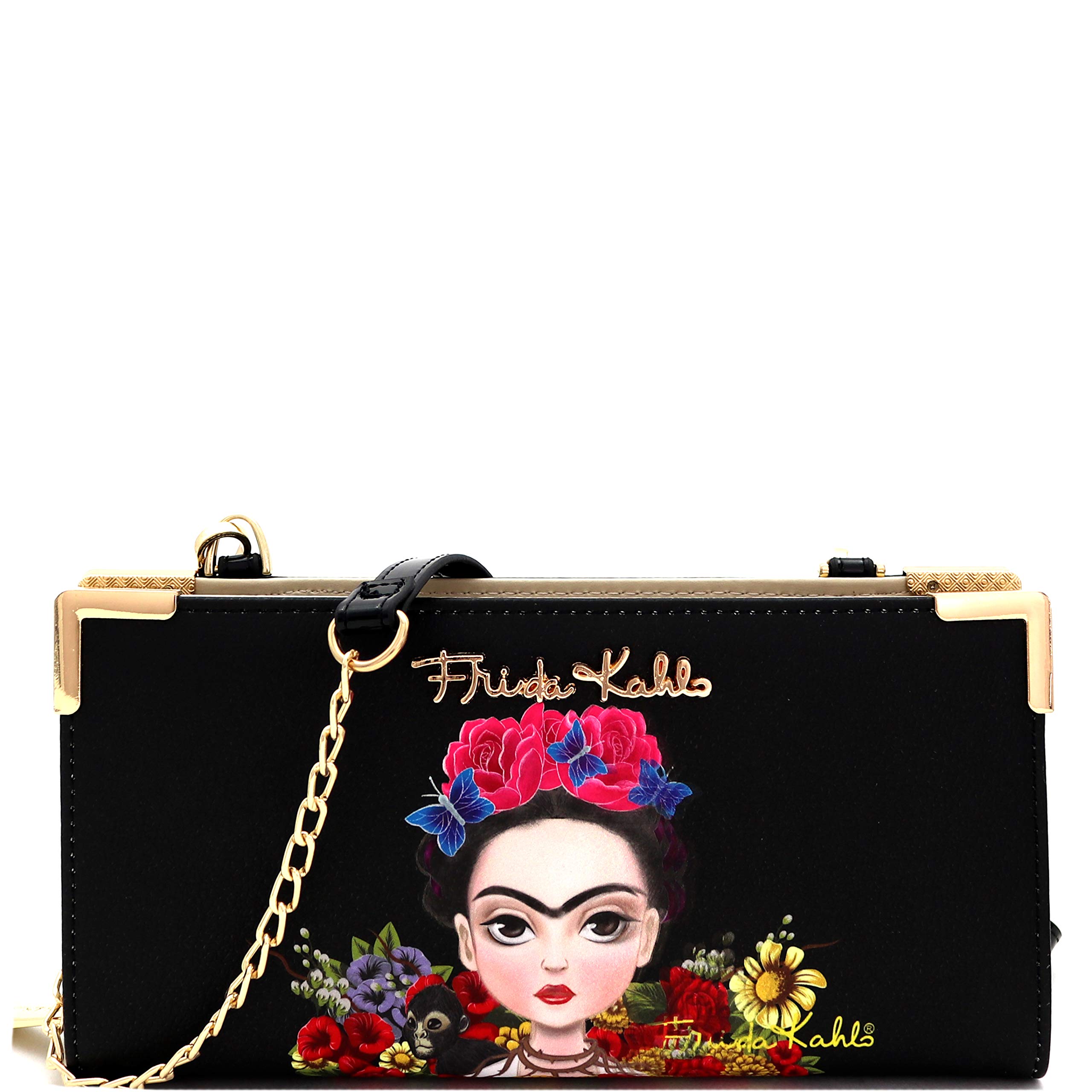 Authentic Frida Kahlo Cartoon Print Crossbody Wallet - Stylish & Lightweight for Women, Perfect for Travel, Shopping & Everyday Use