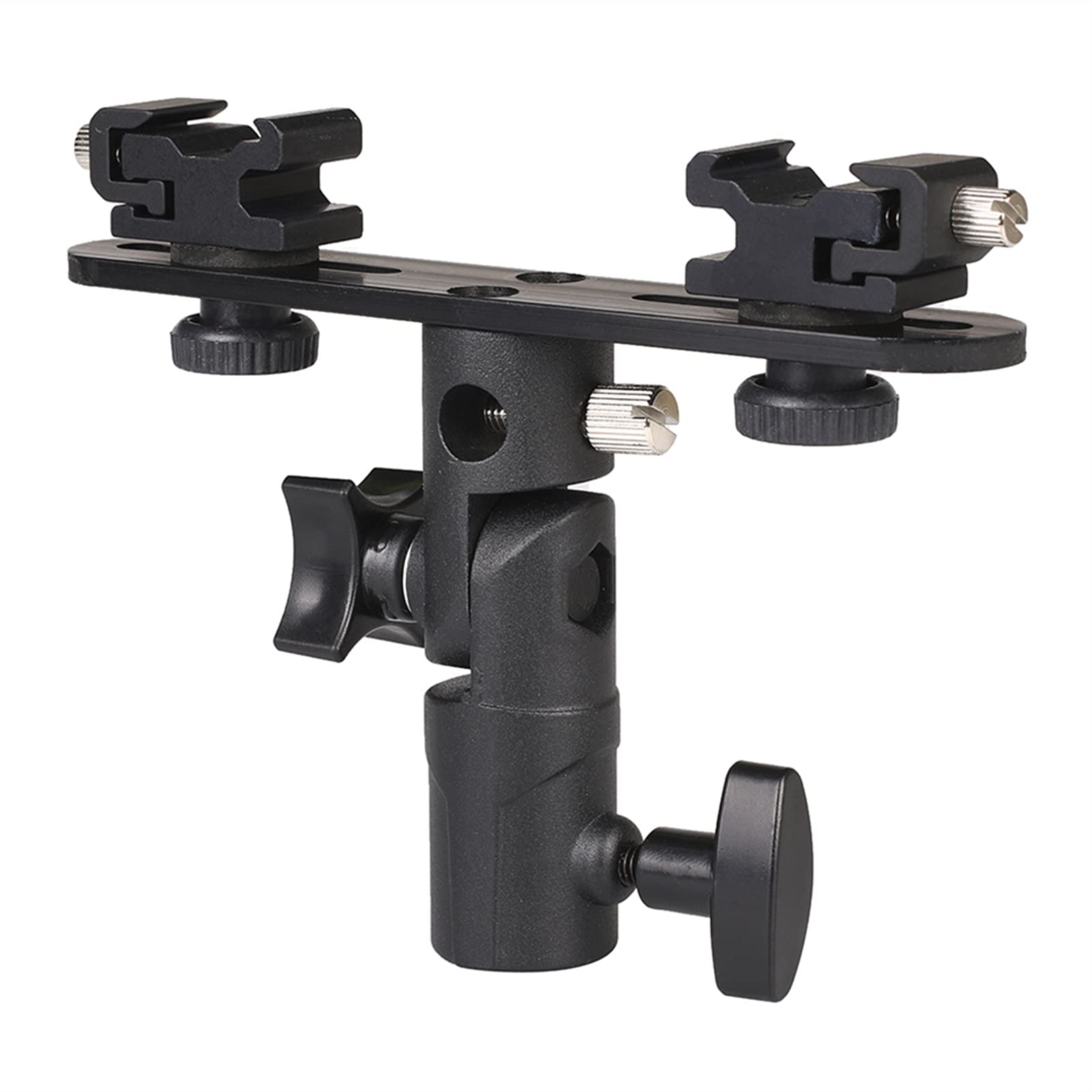 Professional Flash Bracket & Umbrella Holder Stand for Speedlite Mic - Heavy Duty Black Photo Accessories with 2 Mounts - Durable Replacement for Photography, Videography & Studio Lighting