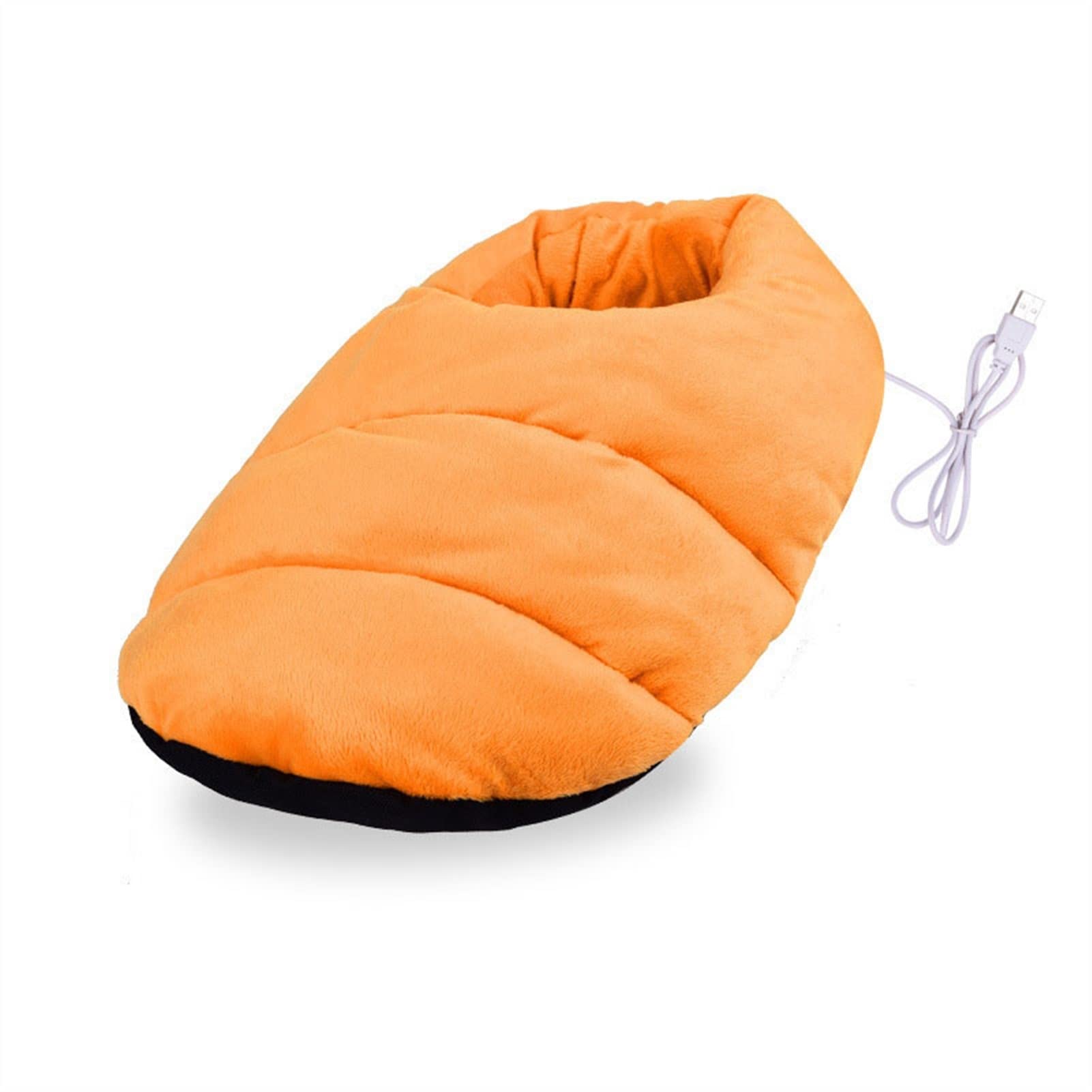 USB Electric Foot Warmer Slippers - Soft Heating Foot Cushion with Detachable Design for Home & Office - Winter Warm Cozy Indoor Shoes (Orange) - Perfect for Cold Floors, Work from Home & Relaxation