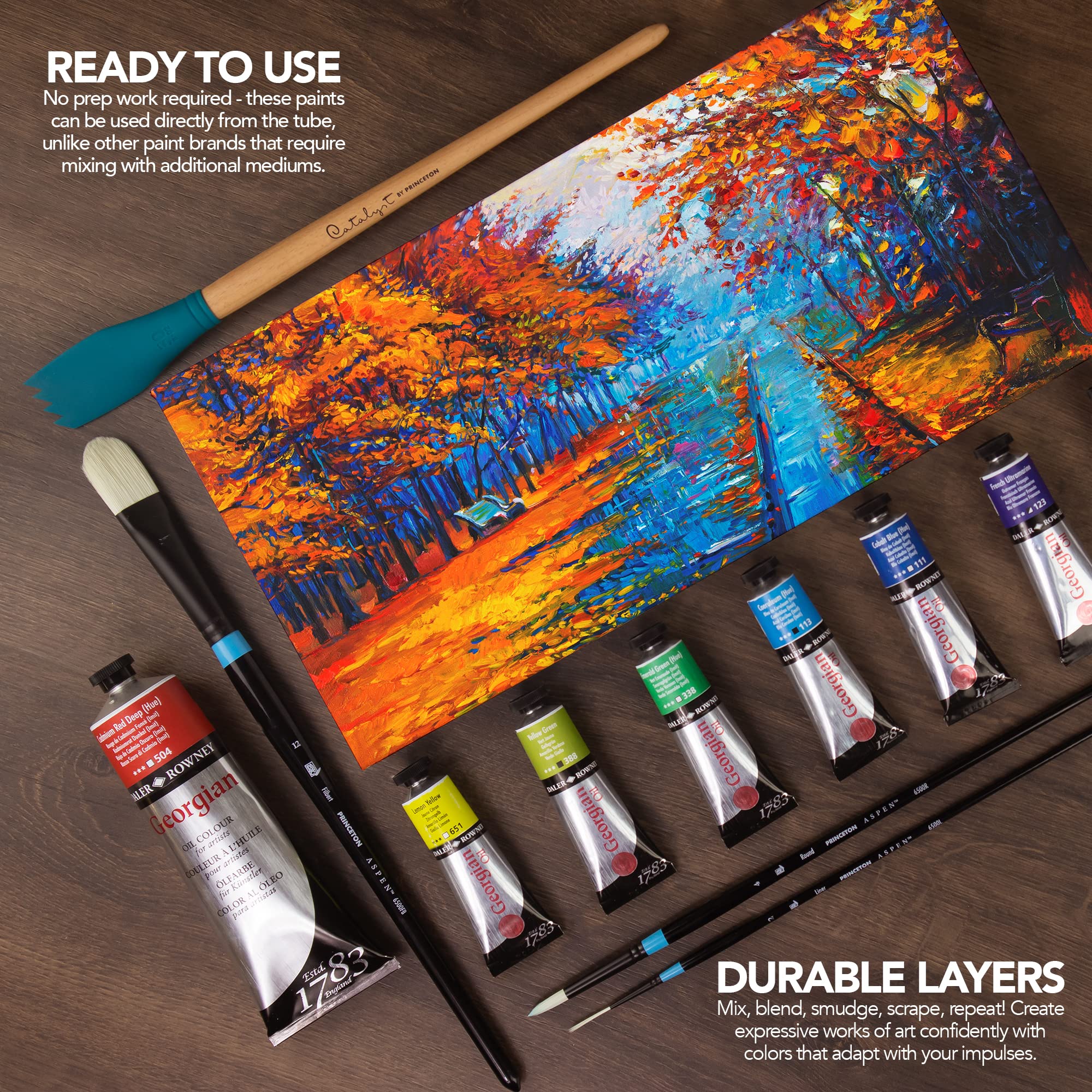 Daler-Rowney Georgian Oil Paint - Brilliant Rose (225ml) | Professional Artist Oil Colors for Canvas Painting & Portrait Art