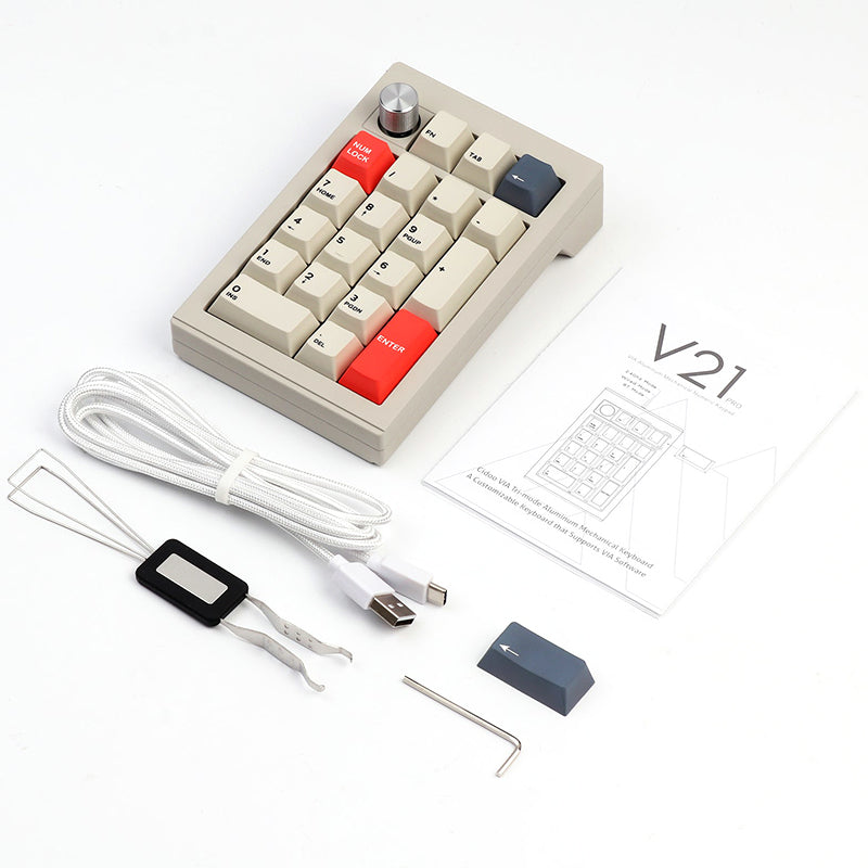 CIDOO V21 VIA Wireless Mechanical Number Pad - Portable Bluetooth Numpad for Laptops, PCs & Office Work | Perfect for Data Entry, Accounting & Programming