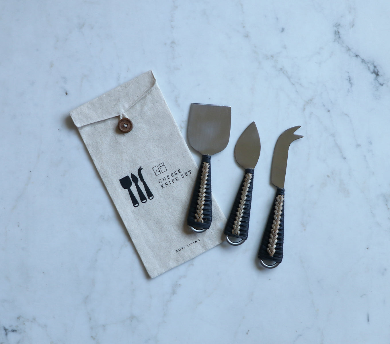 Premium Stainless Steel Cheese Knife Set of 3 - Sharp Cheese Slicer & Cutter for Hard & Soft Cheeses - Perfect for Charcuterie Boards, Wine Parties & Gourmet Cheese Tasting