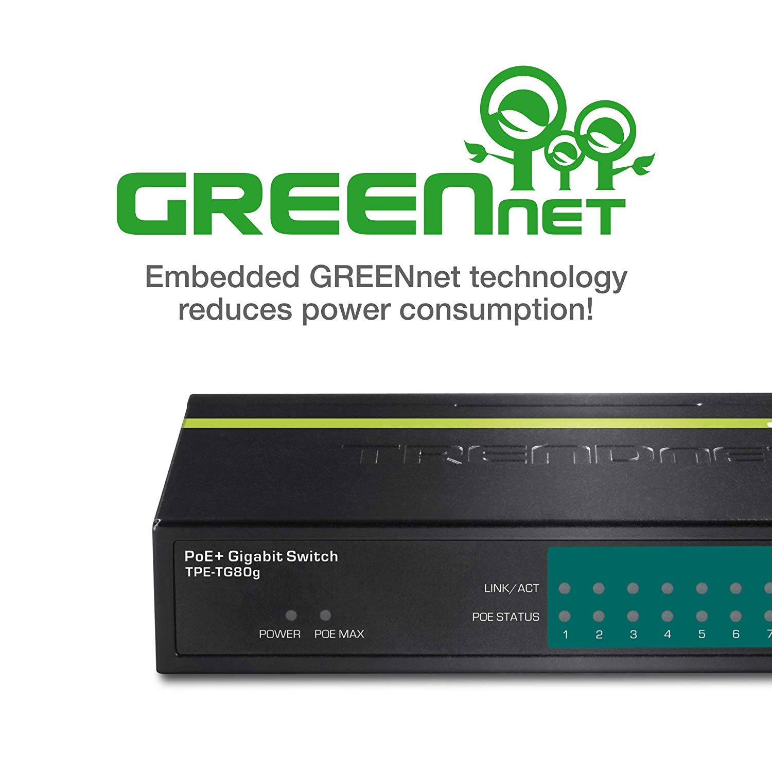 TRENDnet 8-Port Gigabit PoE+ Switch | 123W Power Budget | 16Gbps Switching | Metal Desktop Ethernet Network Switch | Lifetime Protection | Ideal for Home Office, Small Business & IP Camera Systems