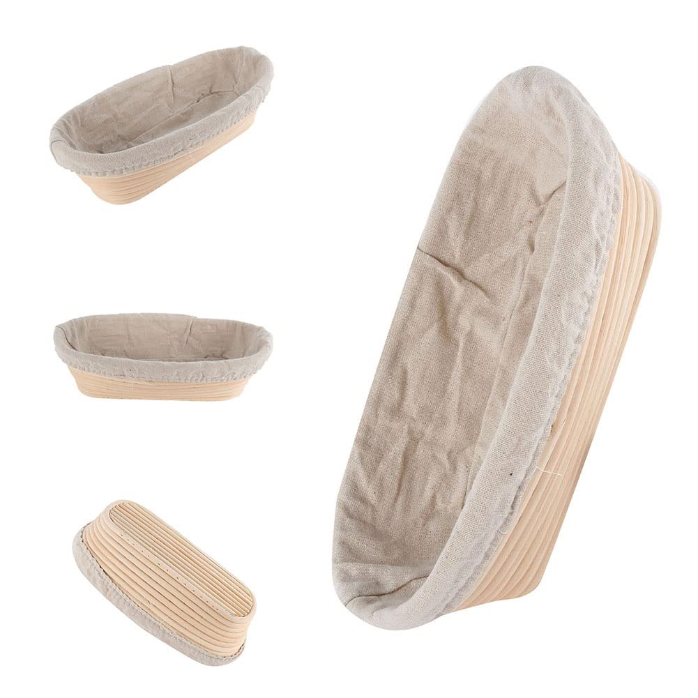Ochine Round Bread Proofing Basket Kit - Natural Rattan Banneton with Linen Liner for Sourdough, Artisan & Homemade Bread Baking | Professional & Home Baker Tools (Perfect for Sourdough Starter, French Bread & Rustic Loaves) | Ships from USA