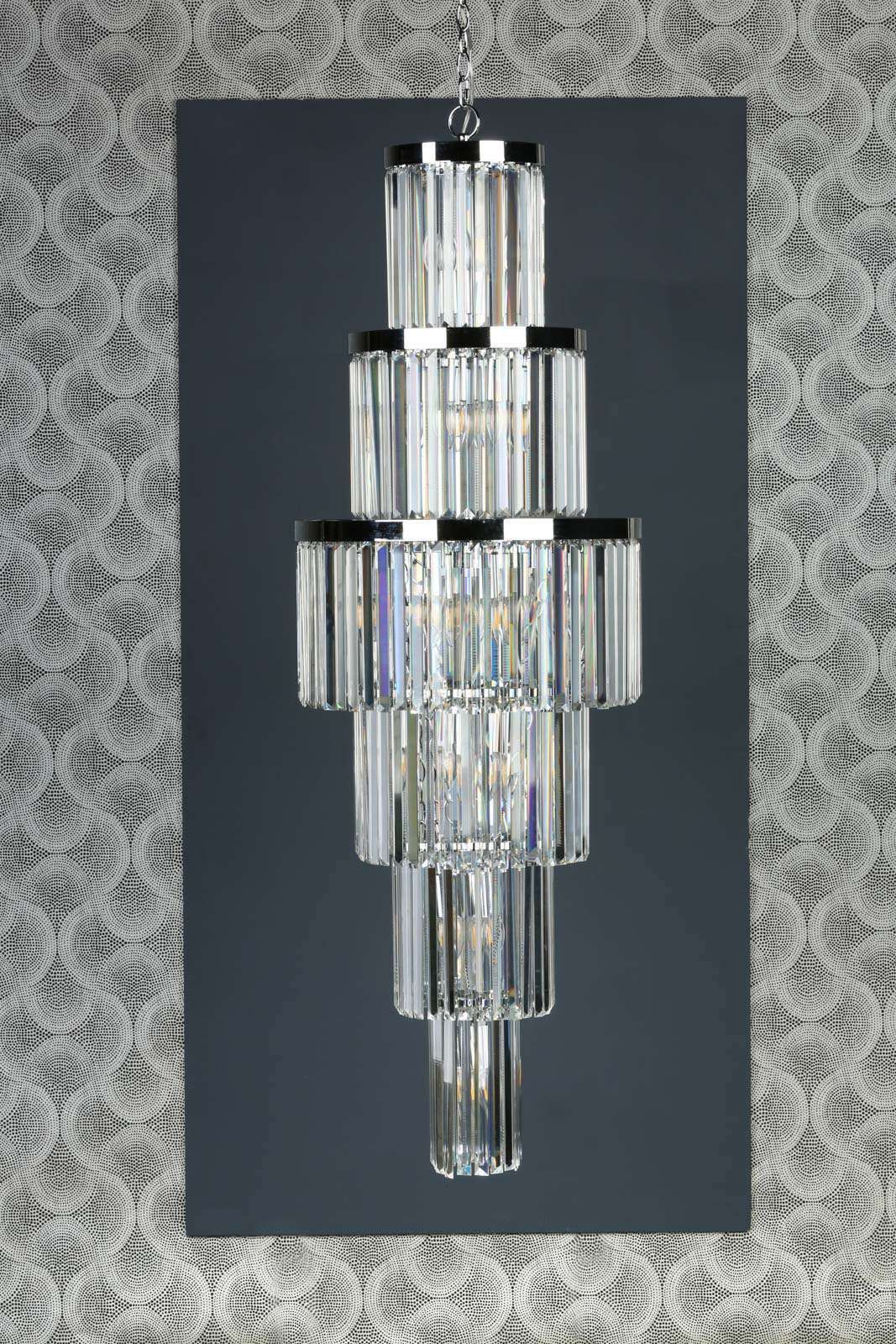 28Lt Crystal Chandelier Ceiling Light - Polished Chrome Finish, IP20 Rated for Living Room, Dining Room & Bedroom Elegant Lighting