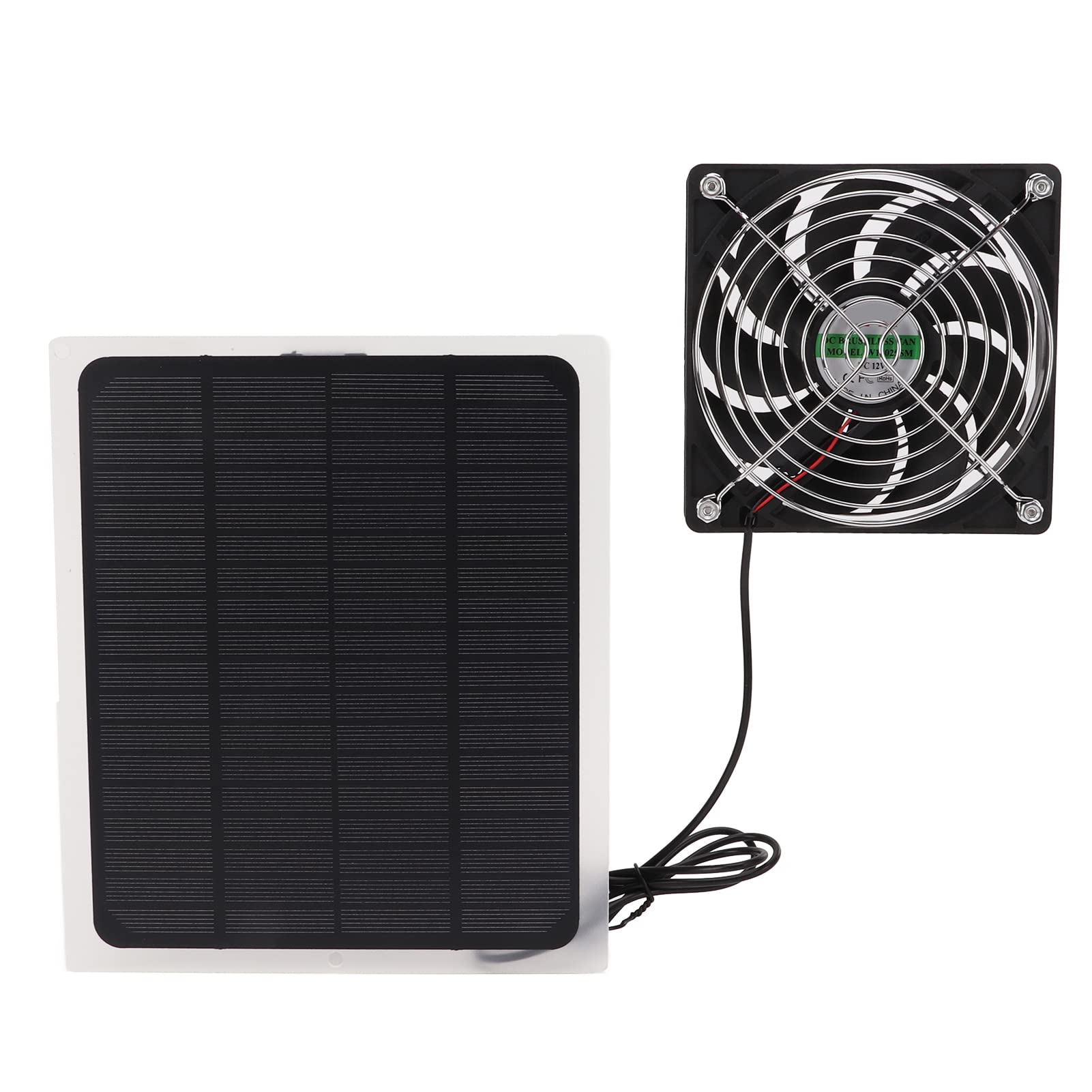 10W Solar Panel Fan Kit - USB 5V/DC 18V Waterproof Outdoor Exhaust Fan with 77.6in Cable - Perfect for Greenhouses, Chicken Coops, Sheds, Pet Houses & Window Ventilation - Solar Powered Cooling Solution for Hot Weather