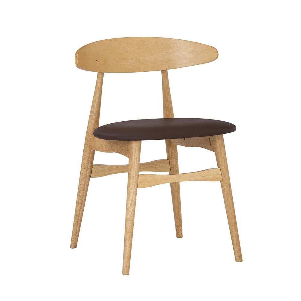 Stylish TELYN Oak & Mocha Dining Chairs - Modern Wooden Kitchen Chairs for Dining Room, Restaurant, and Home Decor - Comfortable Seating for Family Meals and Entertaining Guests