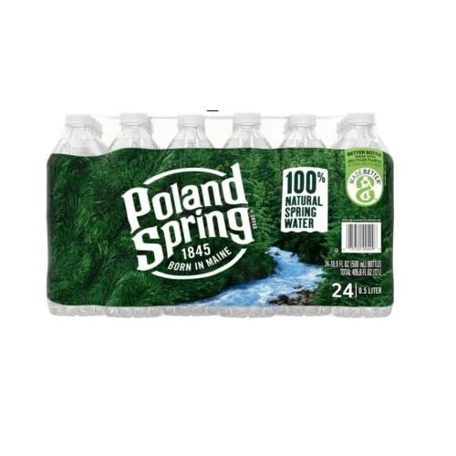 Poland Spring 100% Natural Spring Water - 24 Pack of 16.9 oz Plastic Bottles | Pure Hydration for Home, Office, Gym & Outdoor Activities