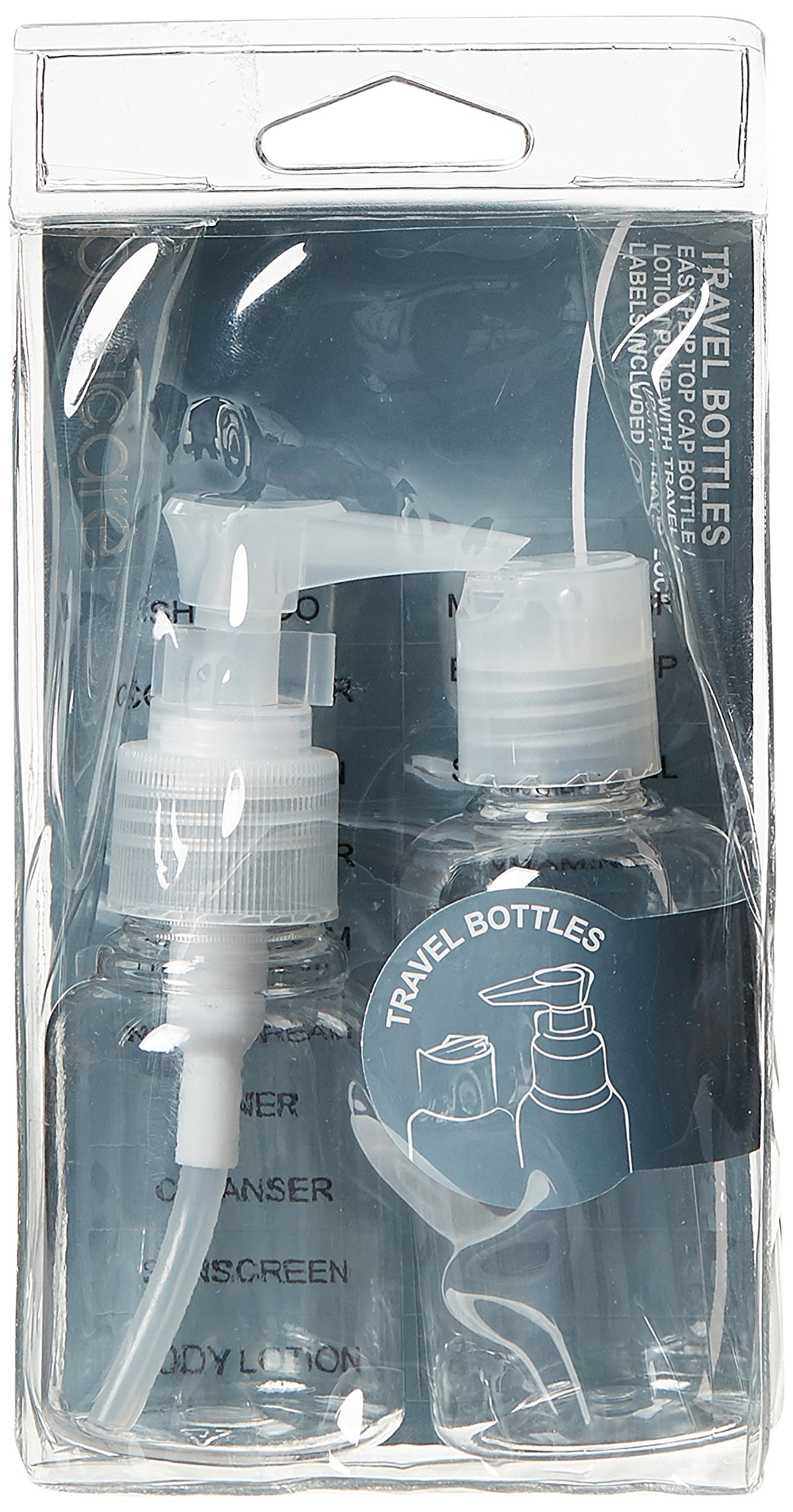 Basicare Travel Bottles Set - 4 Pack Leak Proof White Squeeze Bottles for Toiletries & Liquids | Perfect for Air Travel, Gym, Camping & Home Use