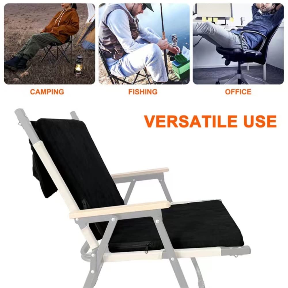 Portable Heated Camping Chair for Adults - Foldable Outdoor Seat with Back Support & Heating Function - Perfect for Camping, Hiking, Beach & Backyard Use (Power Pack Not Included)