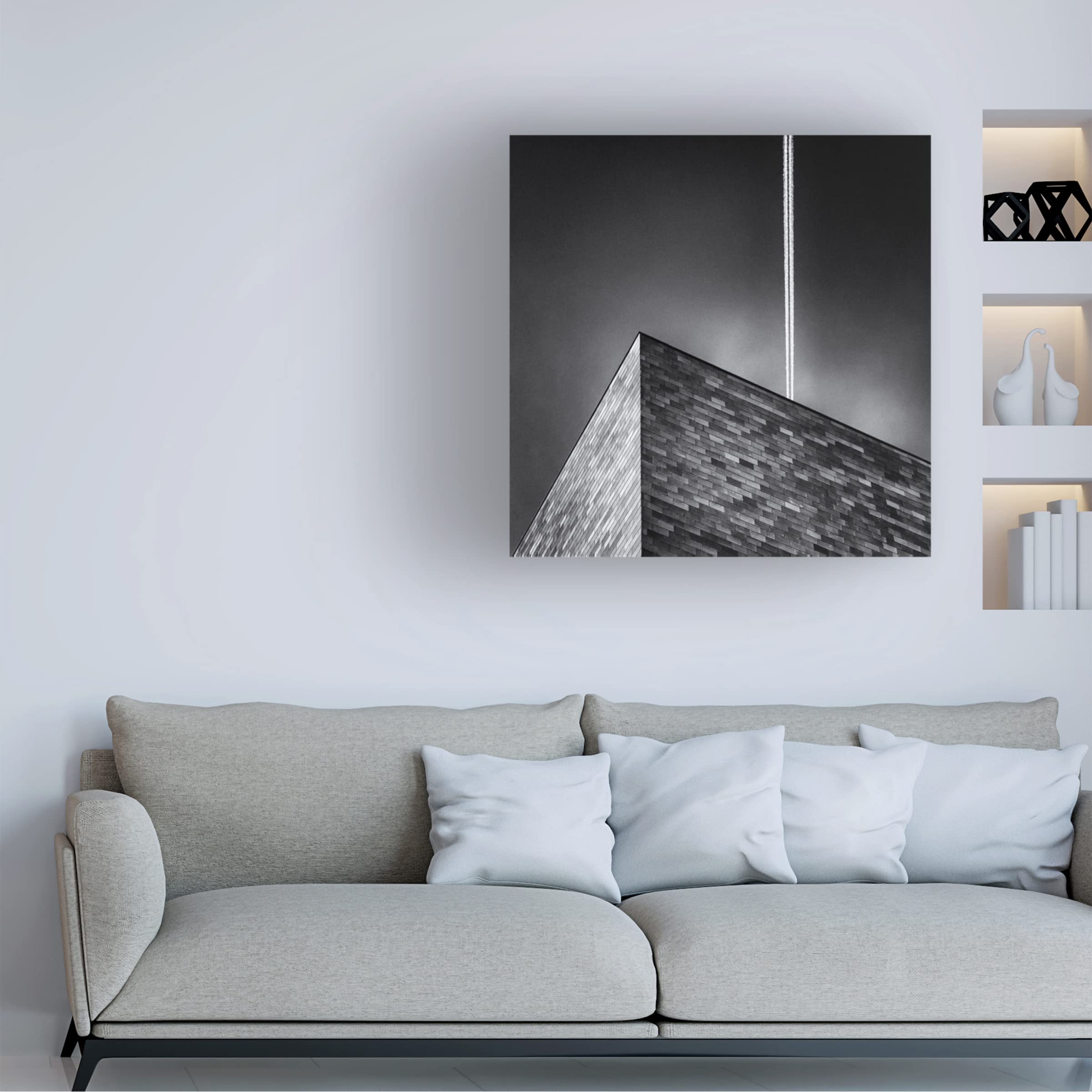 Piet Flour 'The Cube' Modern Abstract Canvas Wall Art - Premium Framed Print for Living Room, Office & Home Decor